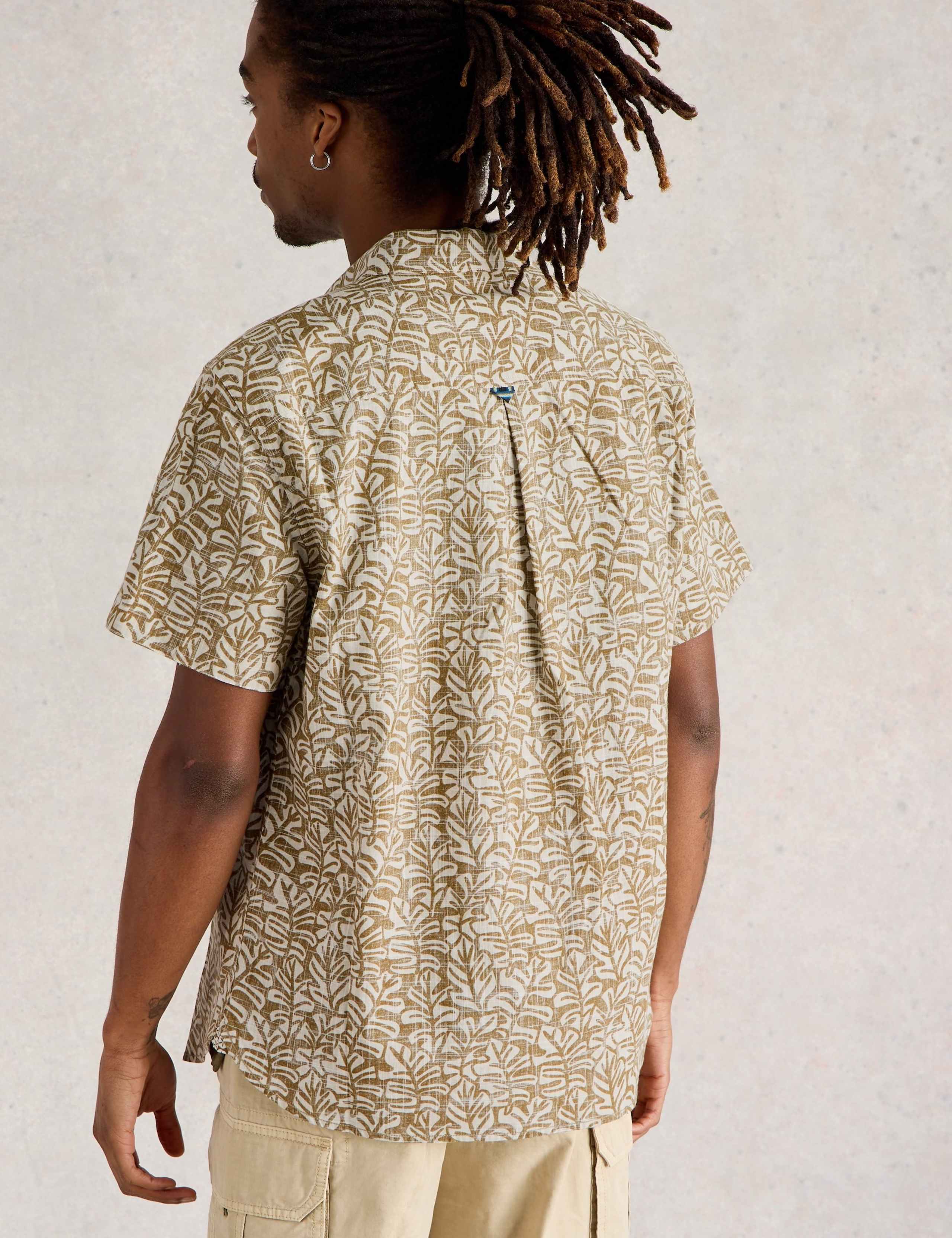 Regular Fit Pure Cotton Leaf Print Shirt 4 of 6