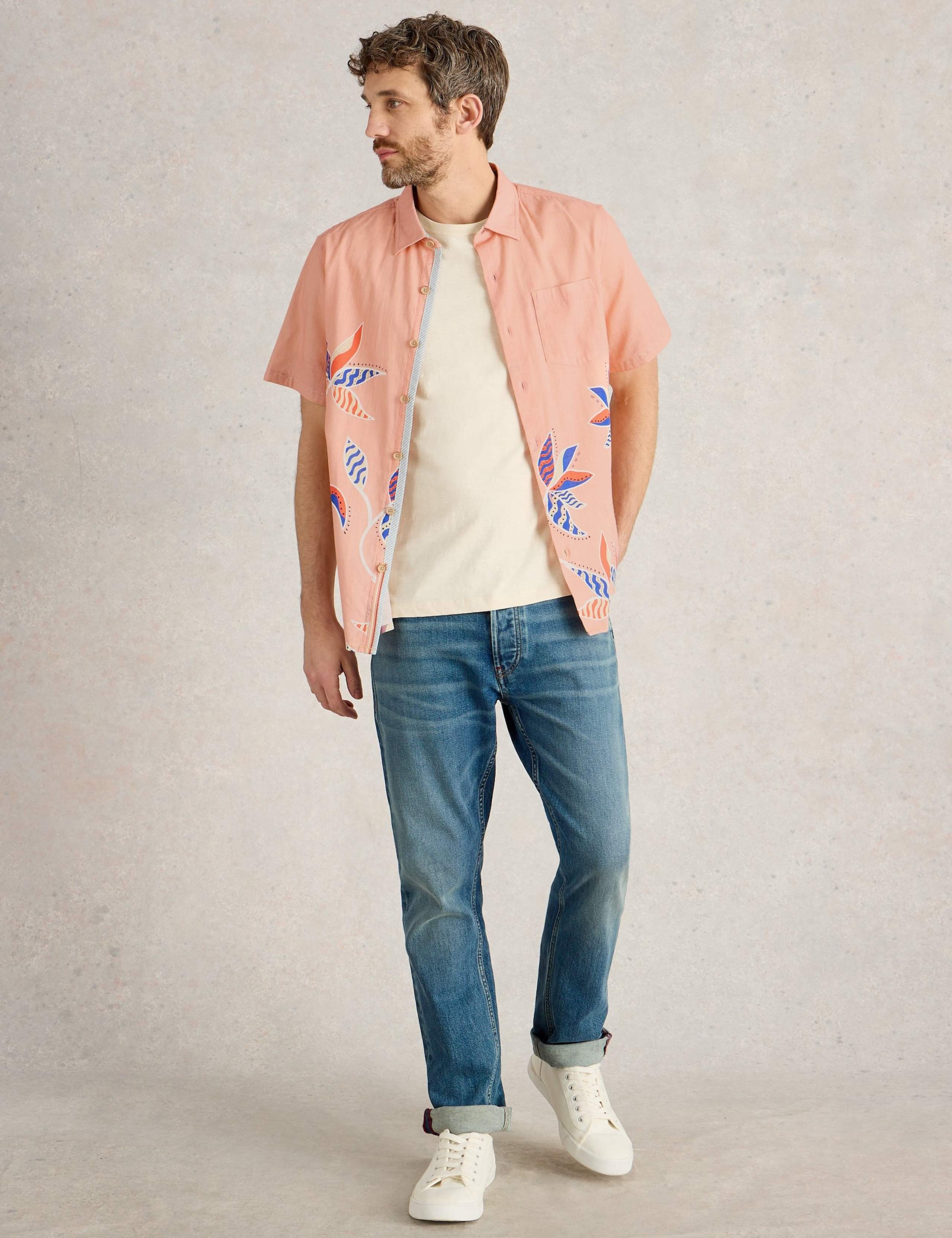 Regular Fit Pure Cotton Leaf Print Shirt 3 of 6