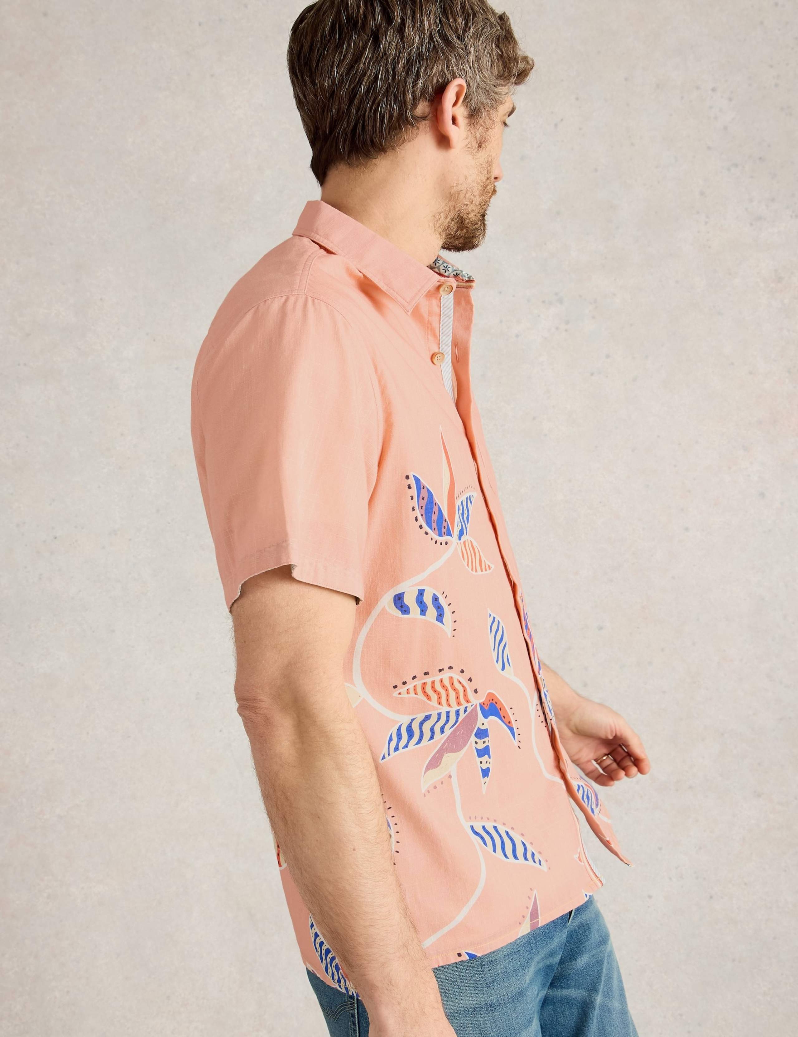 Regular Fit Pure Cotton Leaf Print Shirt 5 of 6