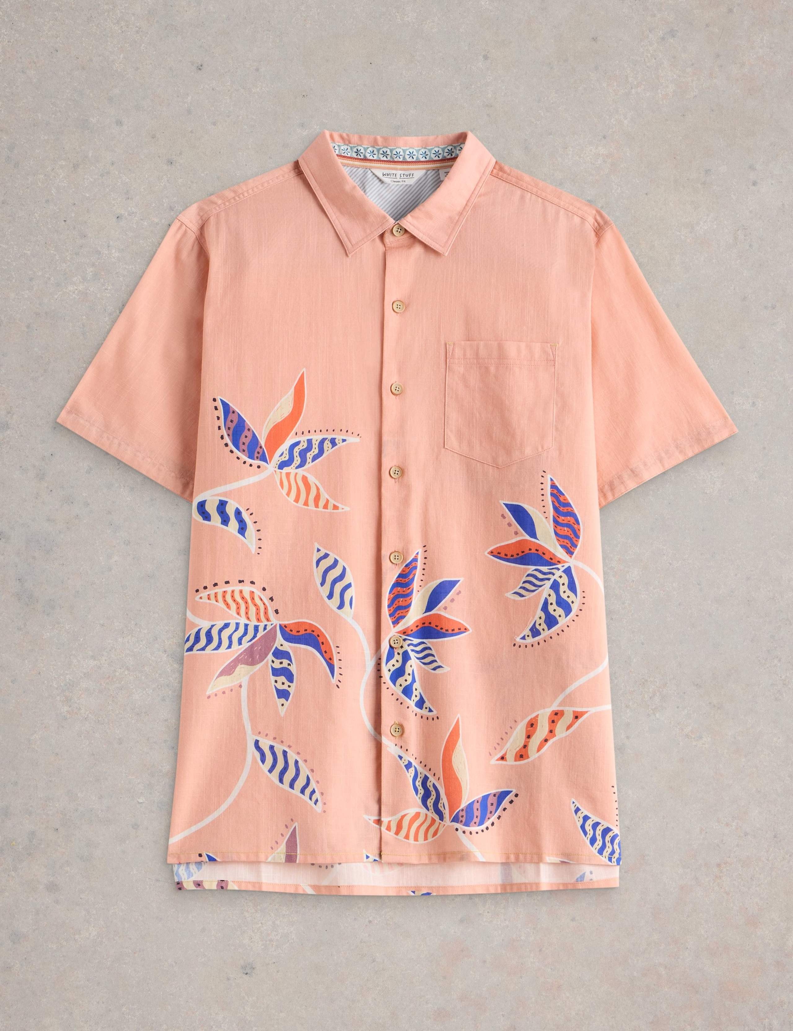 Regular Fit Pure Cotton Leaf Print Shirt 2 of 6