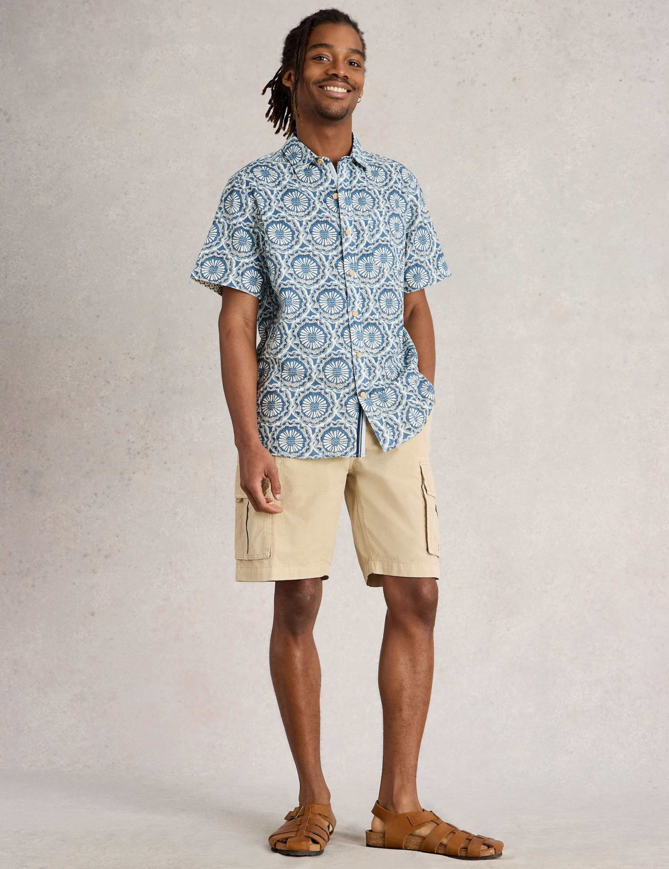 Regular Fit Pure Cotton Tile Print Shirt 3 of 6