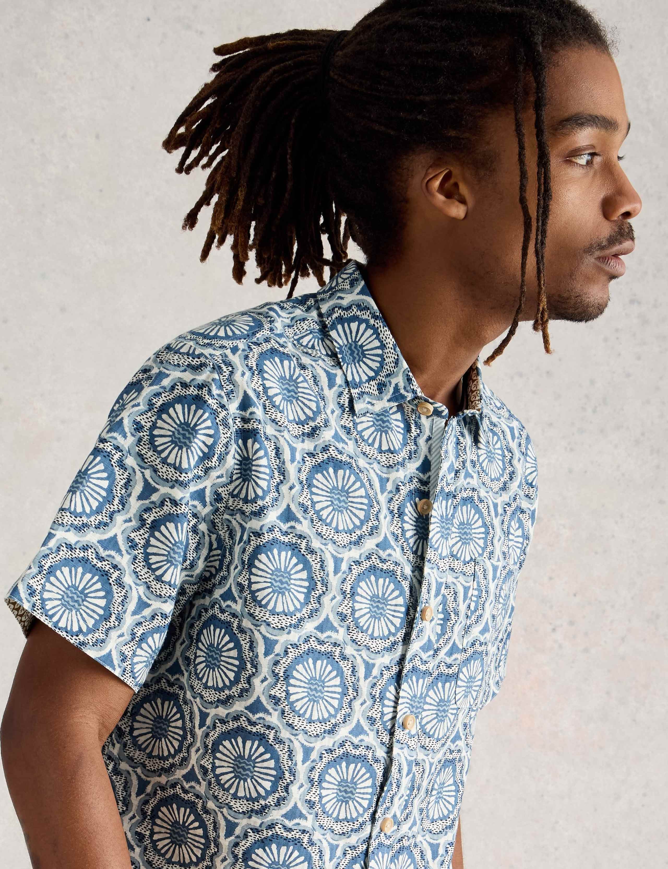 Regular Fit Pure Cotton Tile Print Shirt 5 of 6