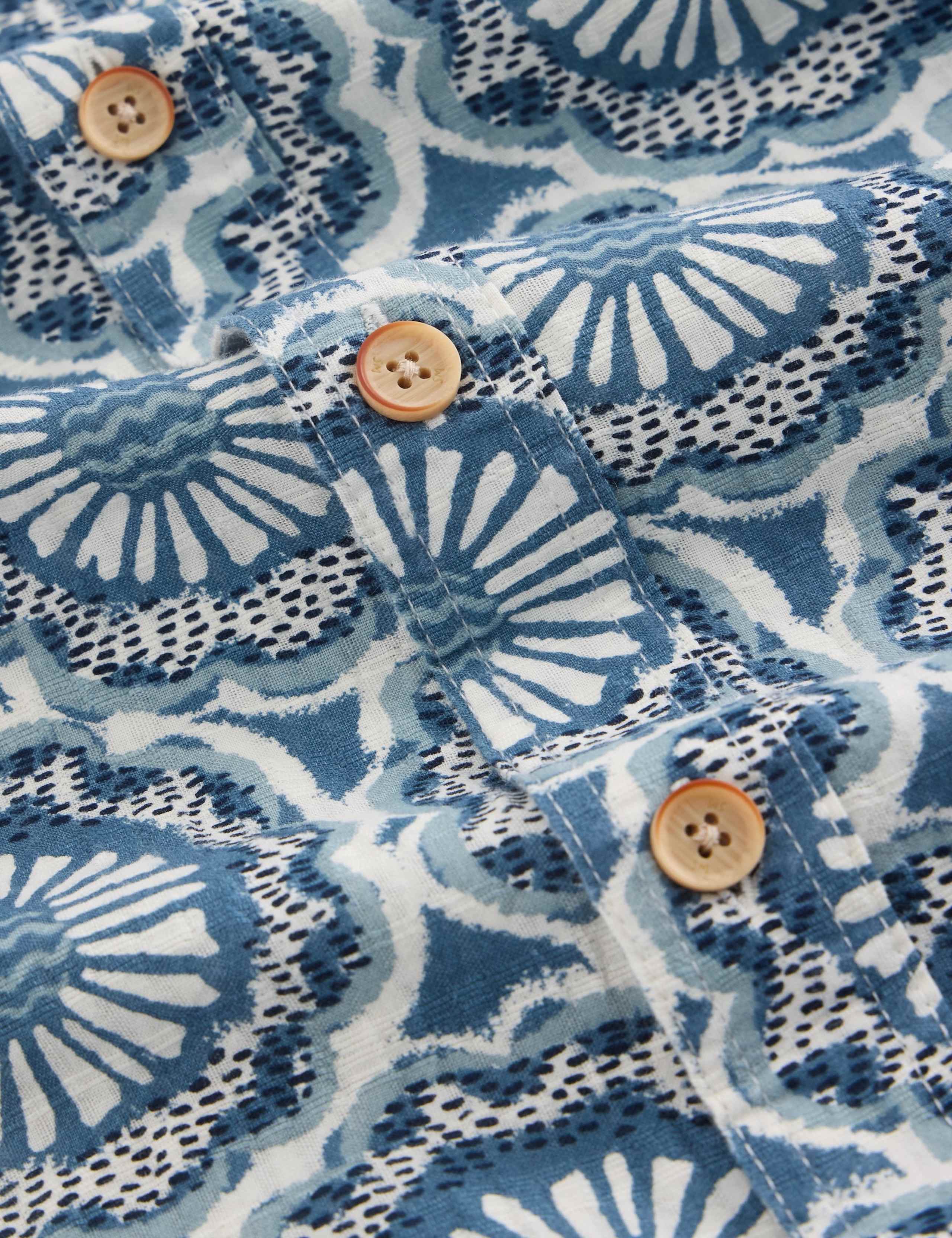 Regular Fit Pure Cotton Tile Print Shirt 6 of 6