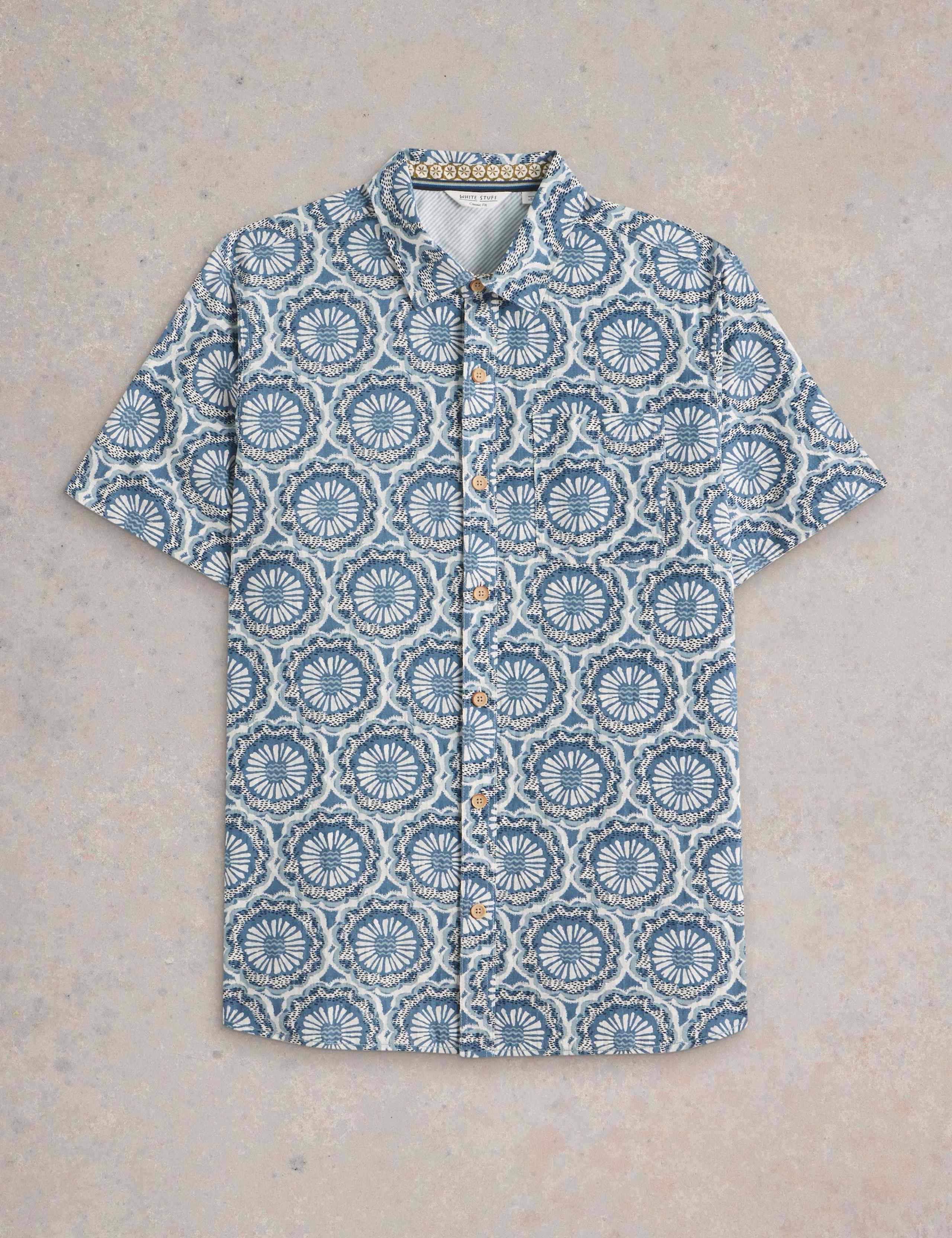 Regular Fit Pure Cotton Tile Print Shirt 2 of 6