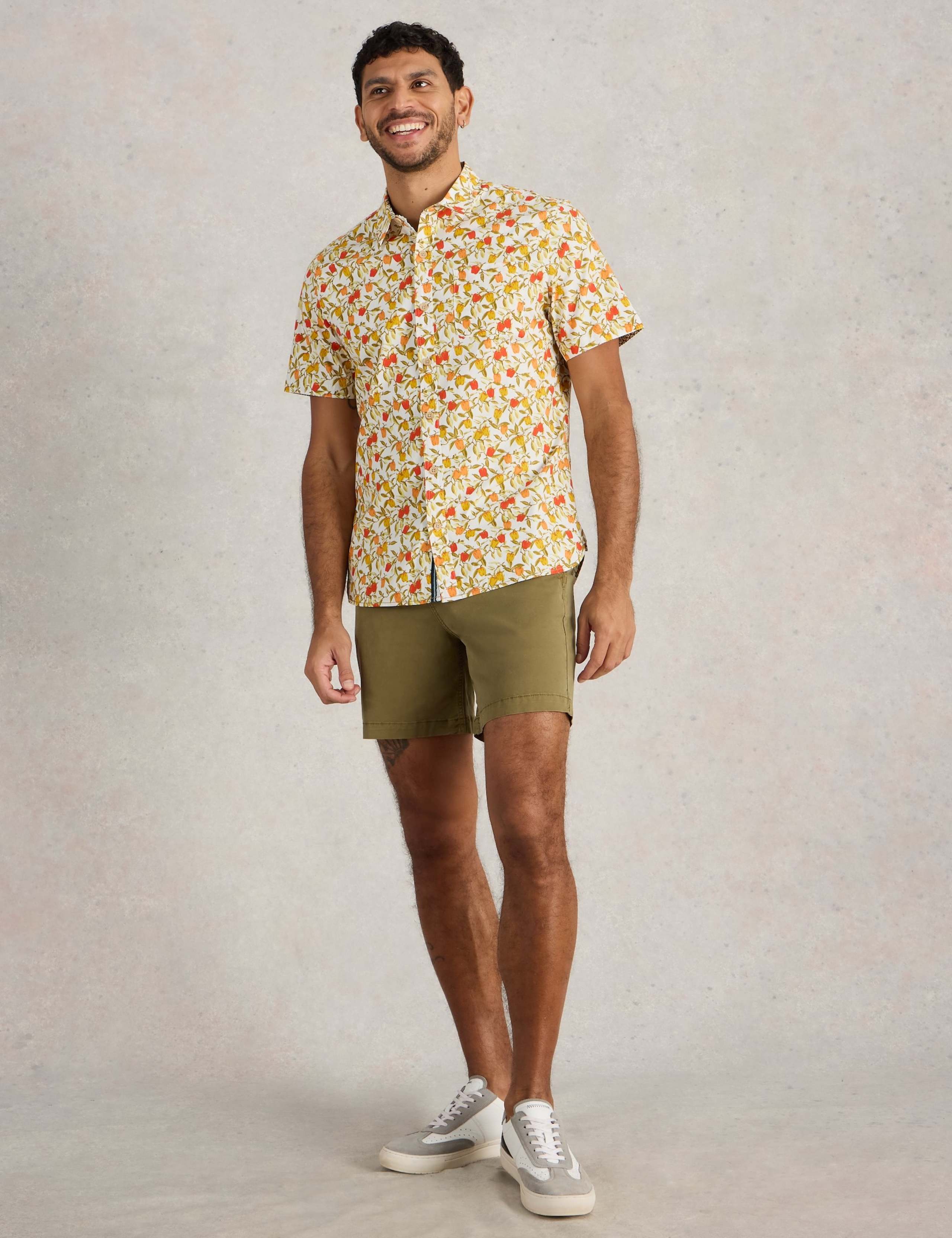 Slim Fit Cotton Rich Print Short Sleeve Shirt 3 of 6