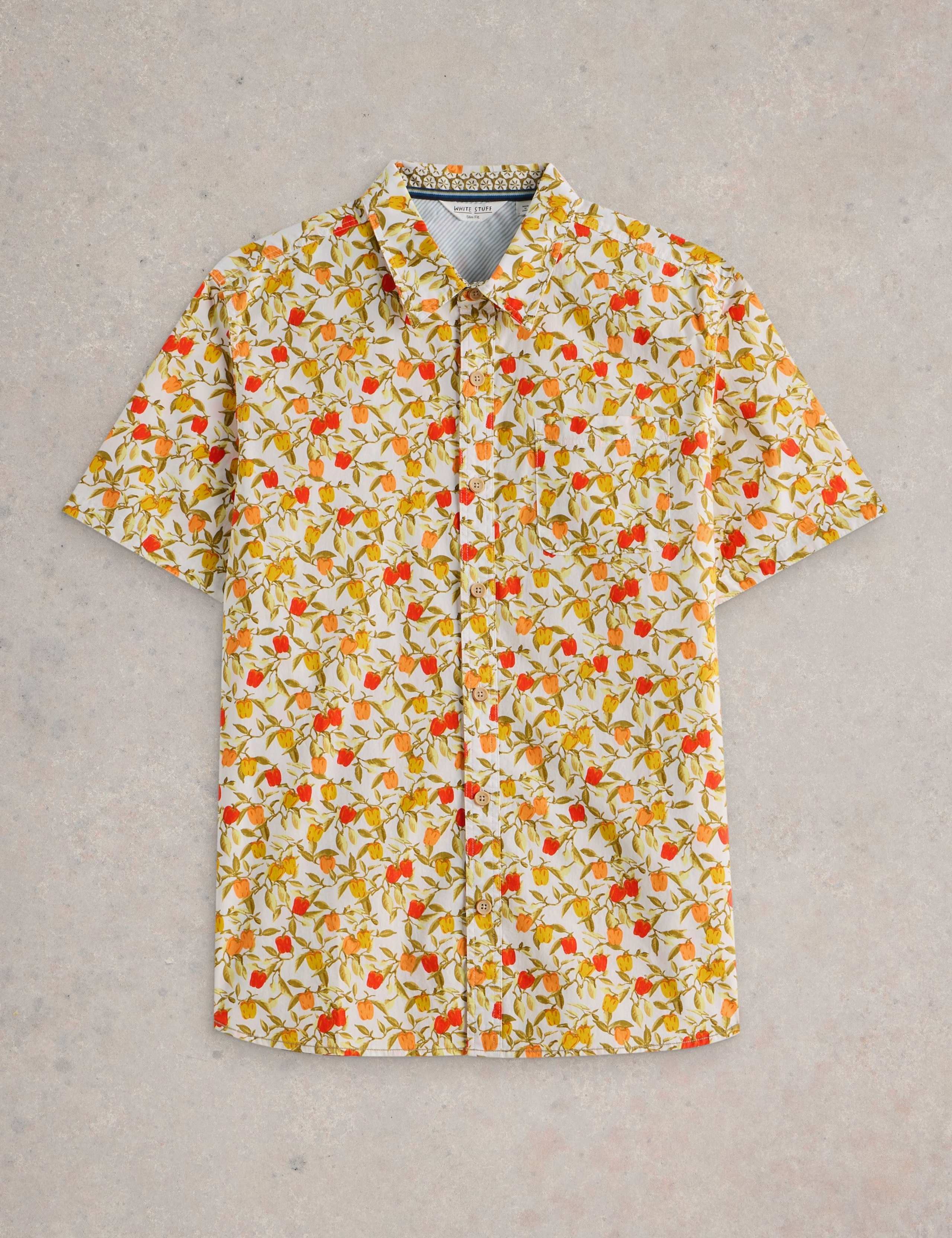 Slim Fit Cotton Rich Print Short Sleeve Shirt 2 of 6