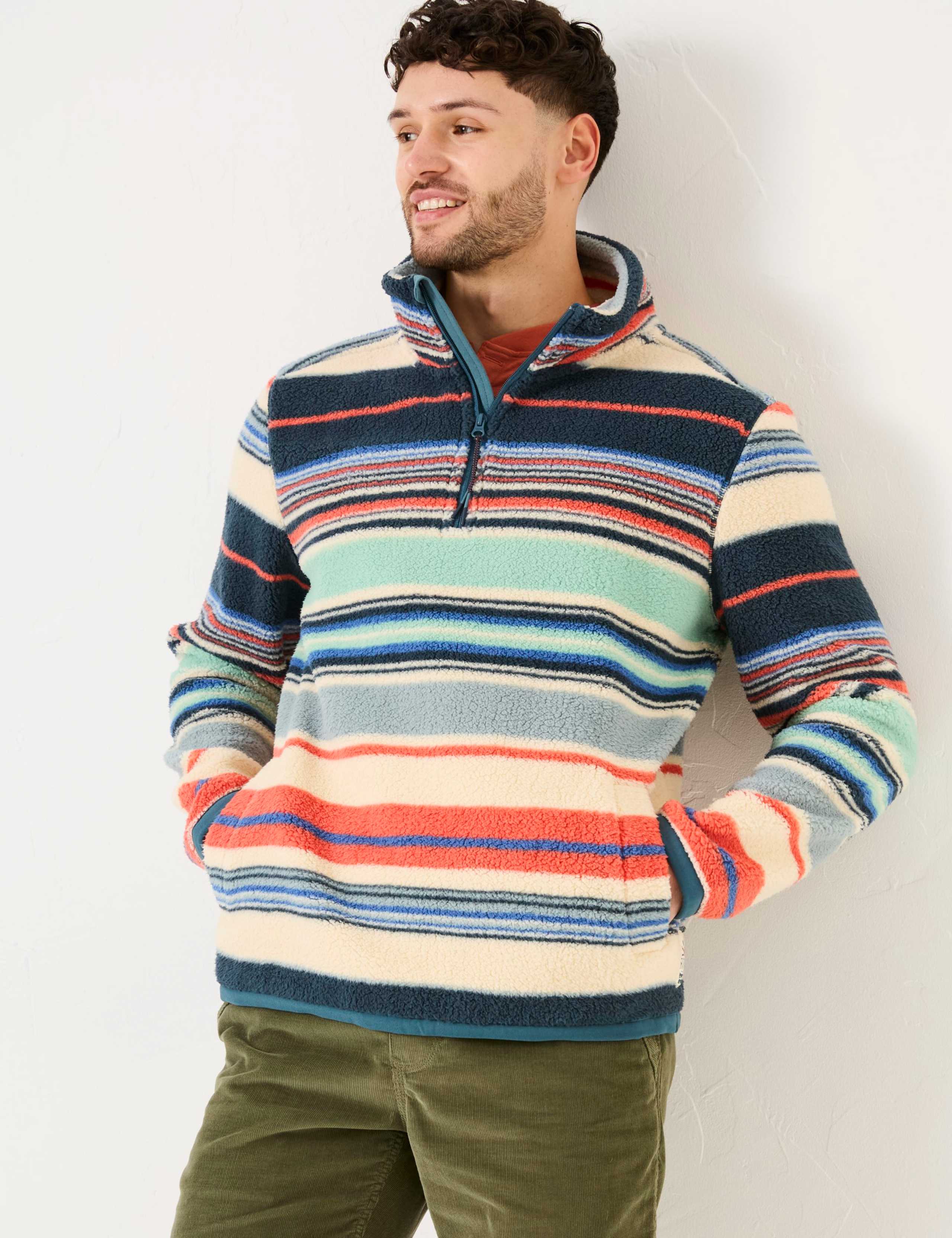 Fleece Striped Half Zip Jacket 1 of 5