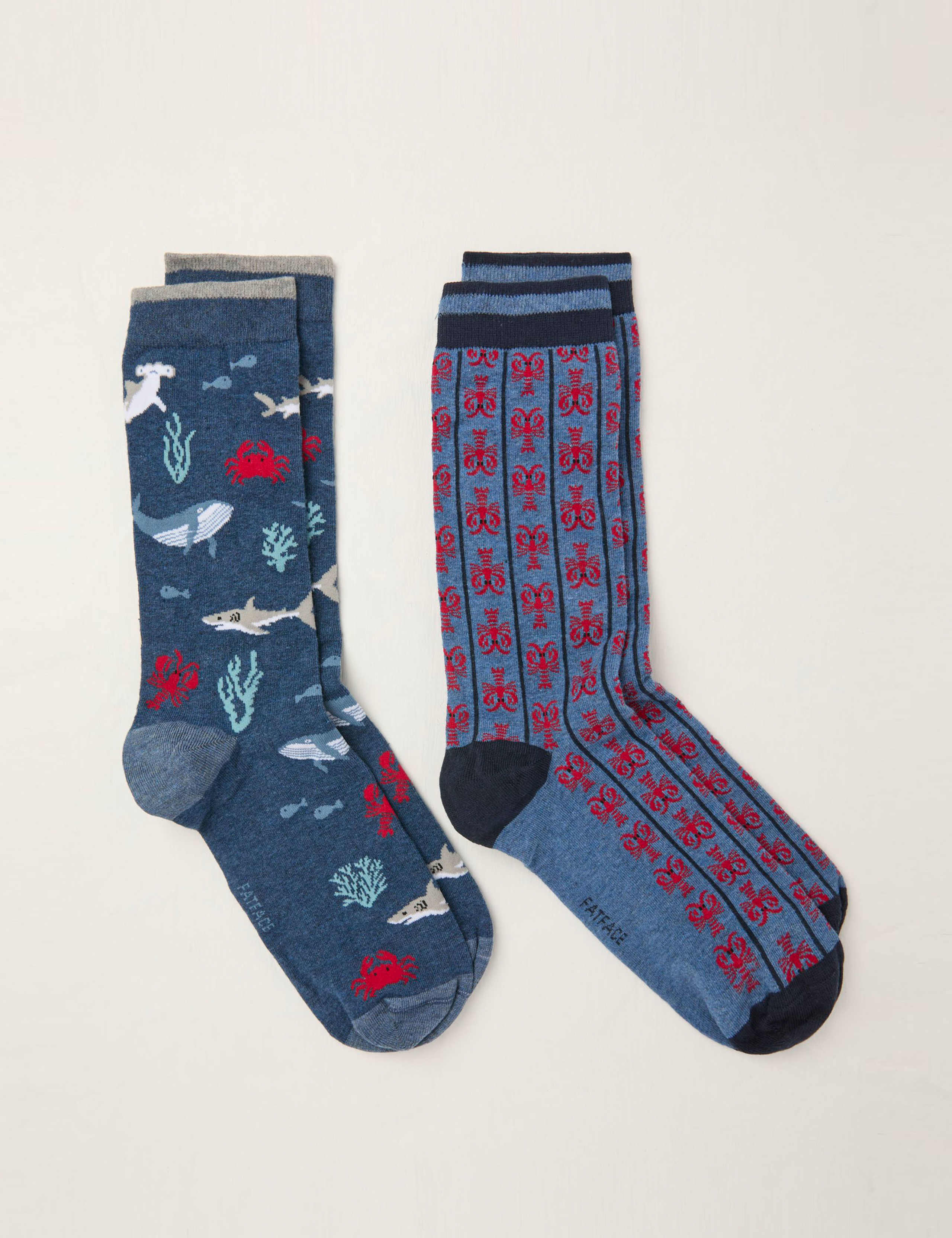 2pk Sea Creature Cotton Rich Socks 2 of 2
