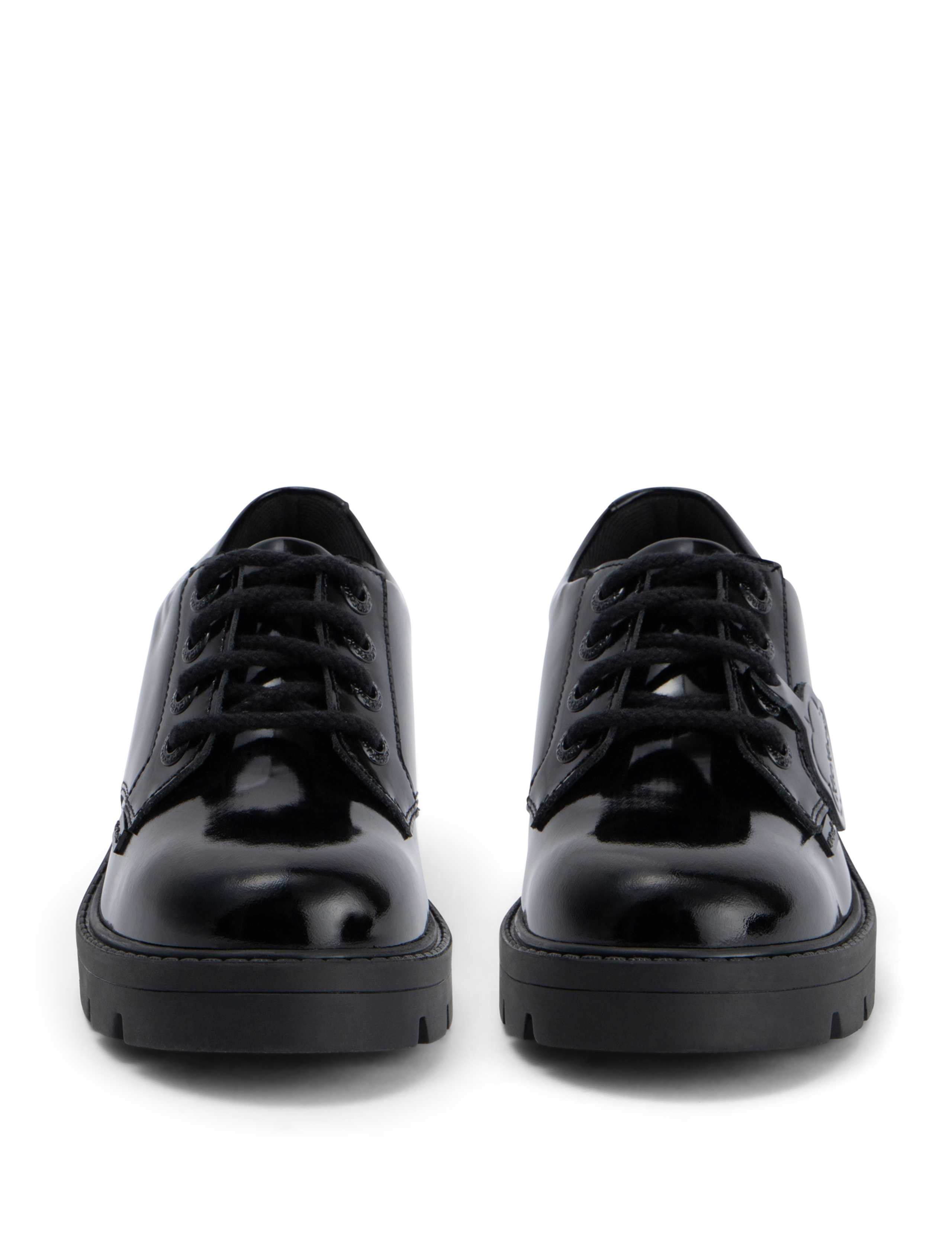 Leather Lace Up Block Heel Court Shoes 3 of 6