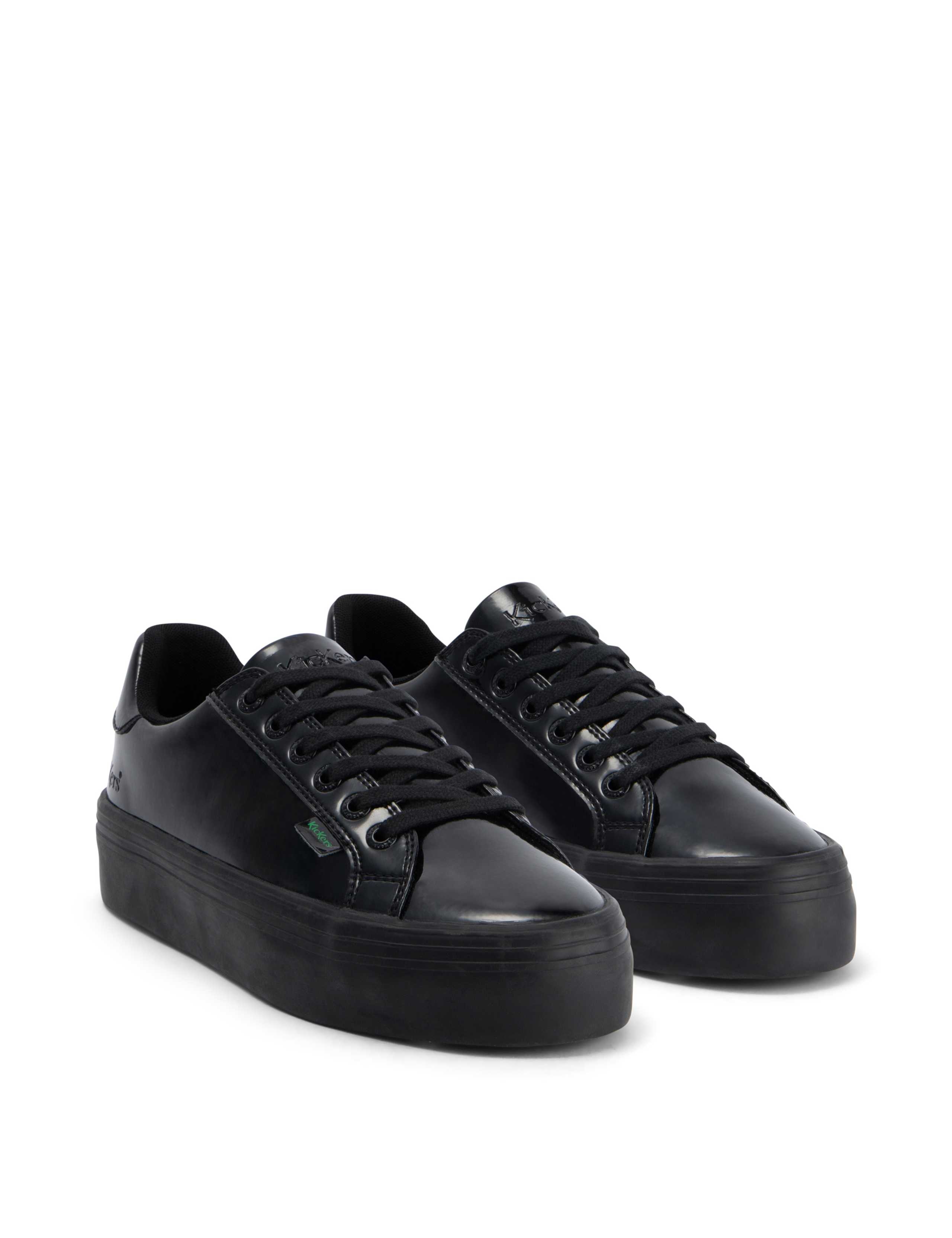 Patent Lace Up Flatform Shoes 2 of 6