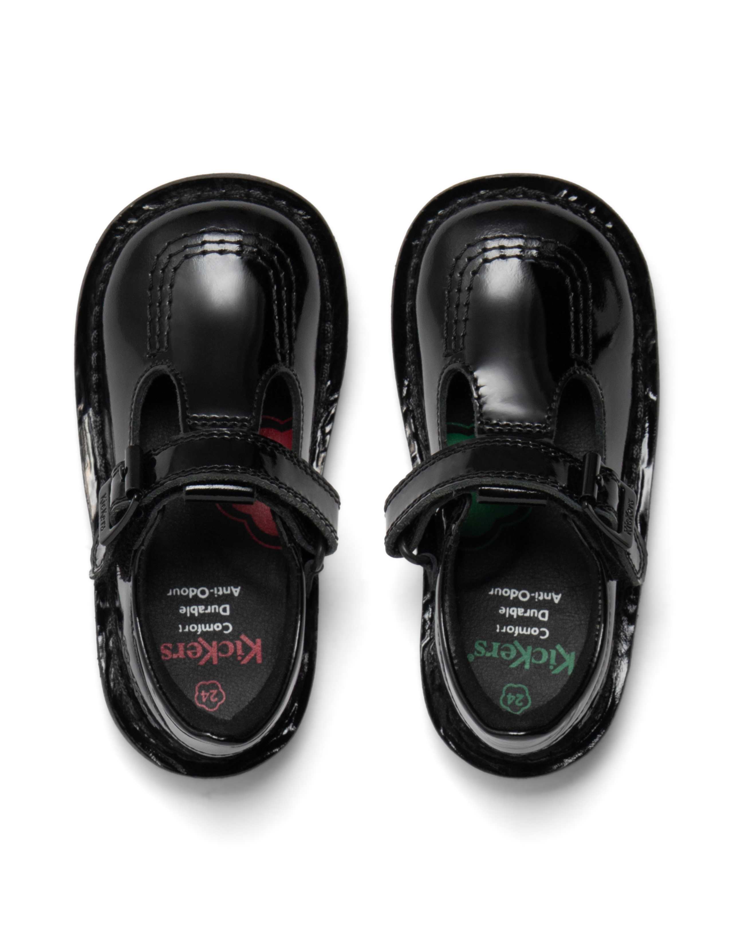 Kids' Patent Riptape T-Bar School Shoes (7 Small - 12 Small) 5 of 6