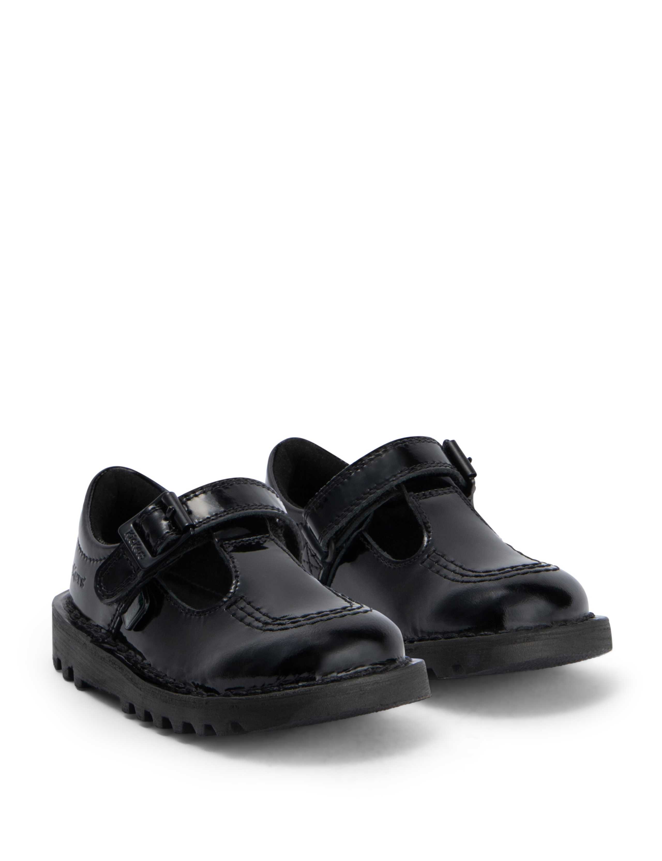 Kids' Patent Riptape T-Bar School Shoes (7 Small - 12 Small) 2 of 6