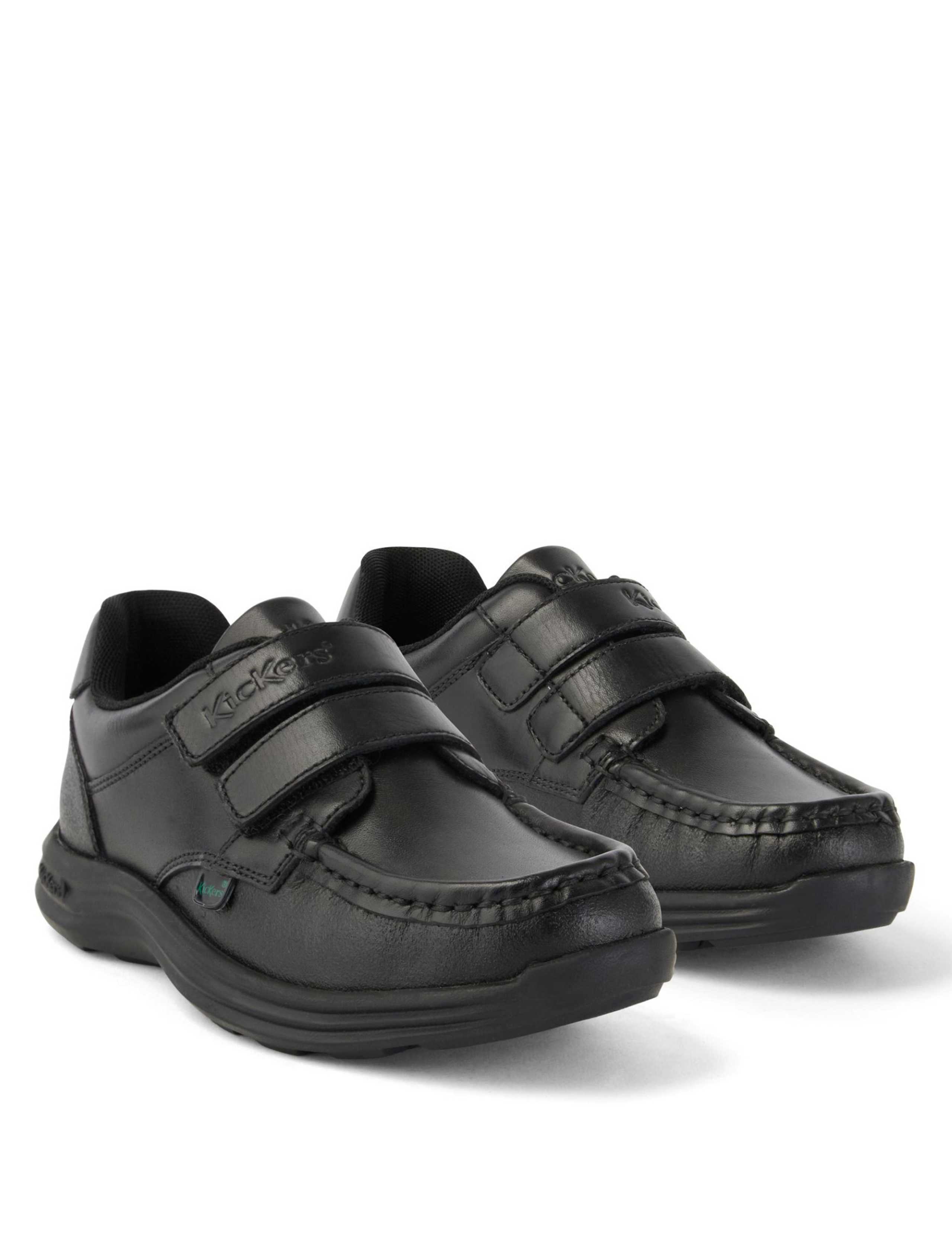 Kids' Leather Riptape School Shoes 2 of 5