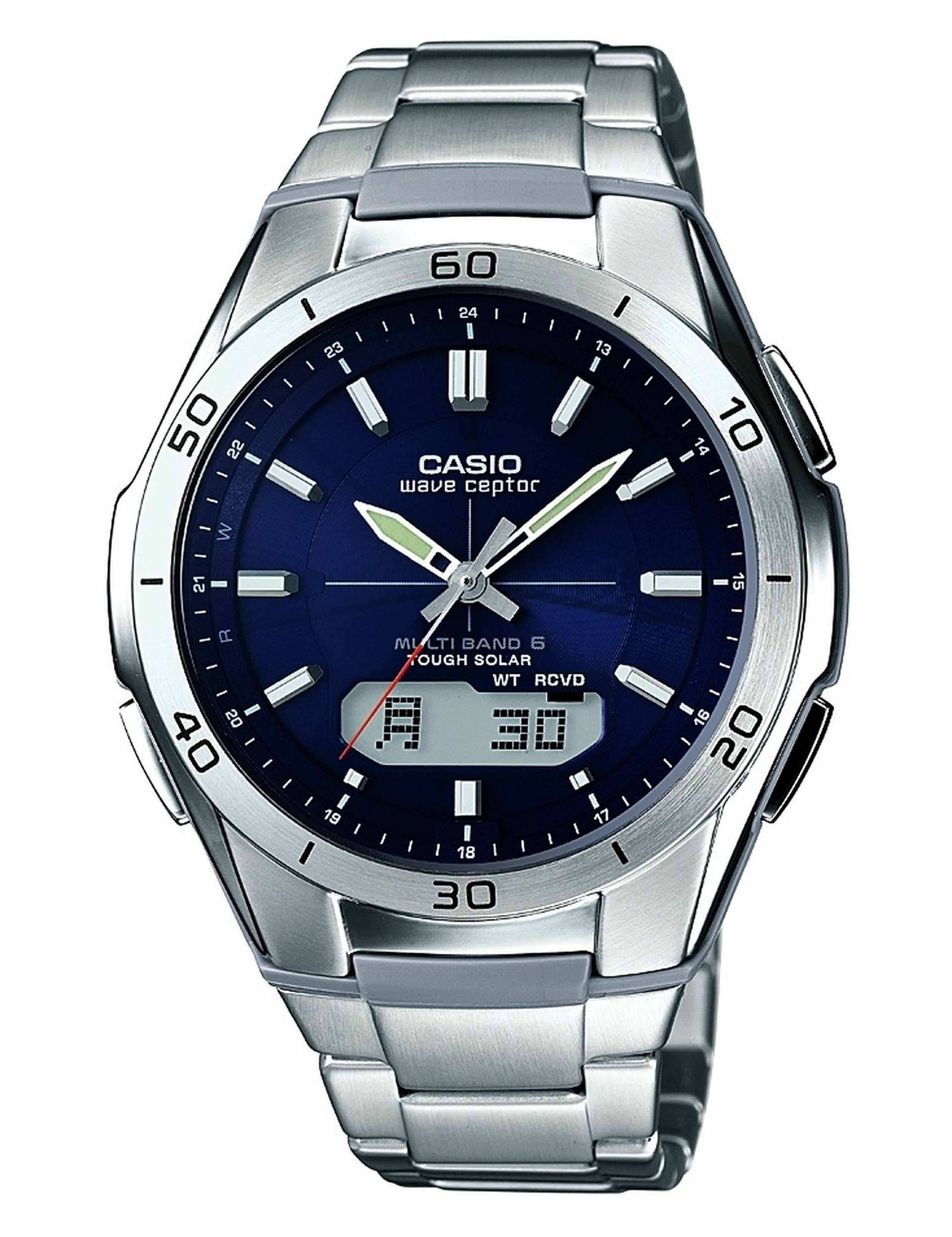 Casio Waveceptor Classic Combination Solar Silver Watch 1 of 3