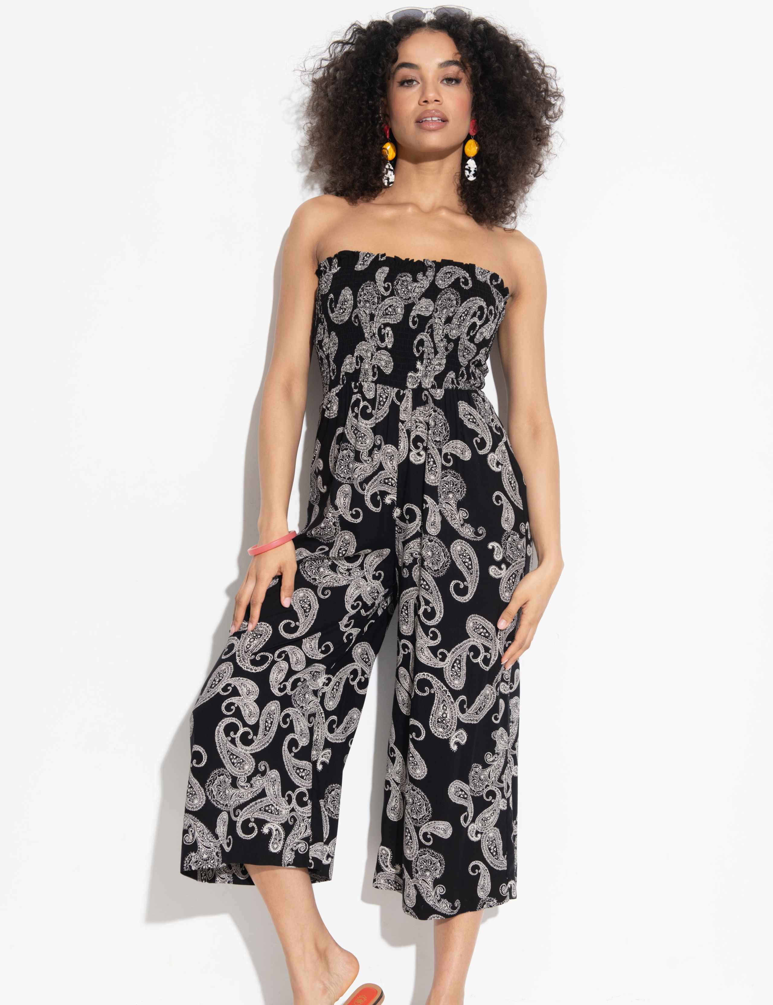 Printed Cropped Wide Leg Jumpsuit 5 of 5