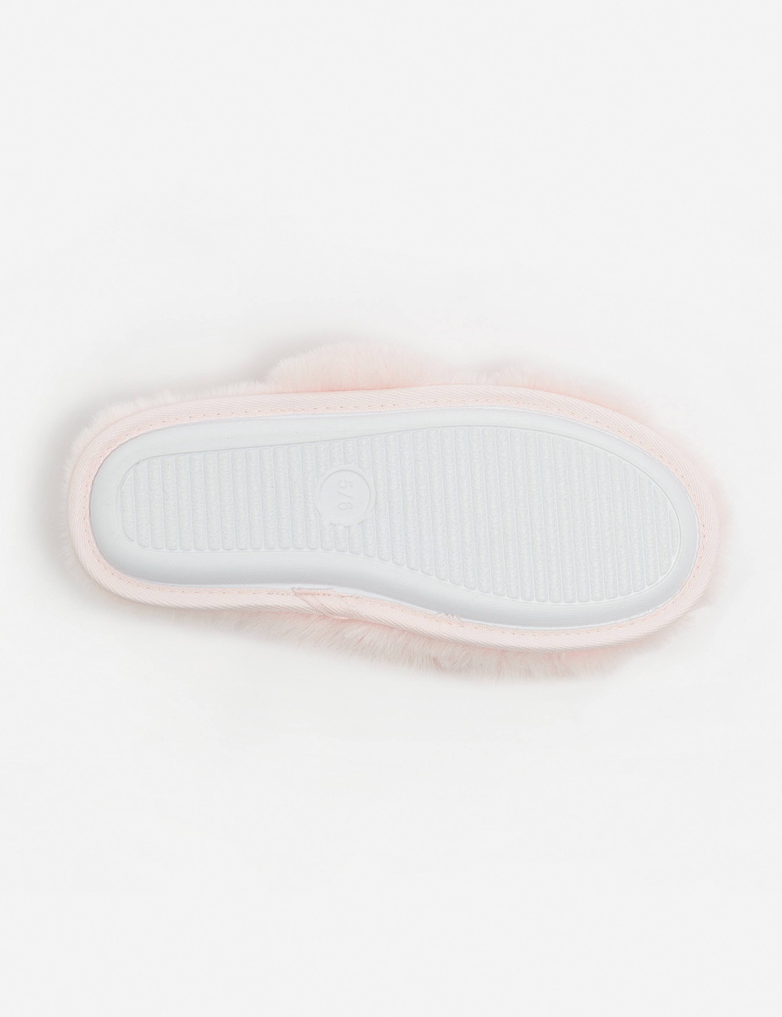 Faux Fur Crossover Slider Slippers 5 of 5