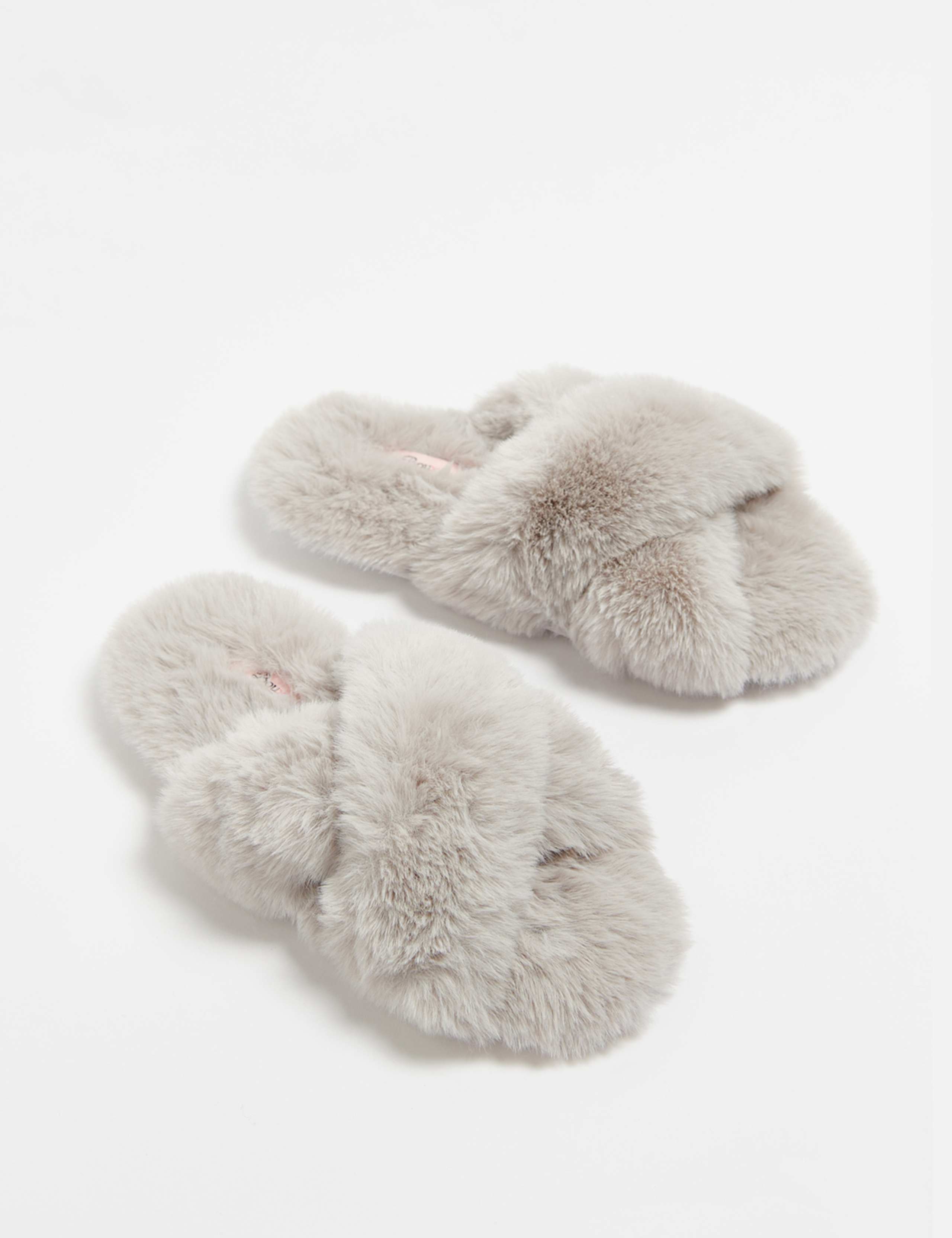 Faux Fur Crossover Slider Slippers 3 of 5