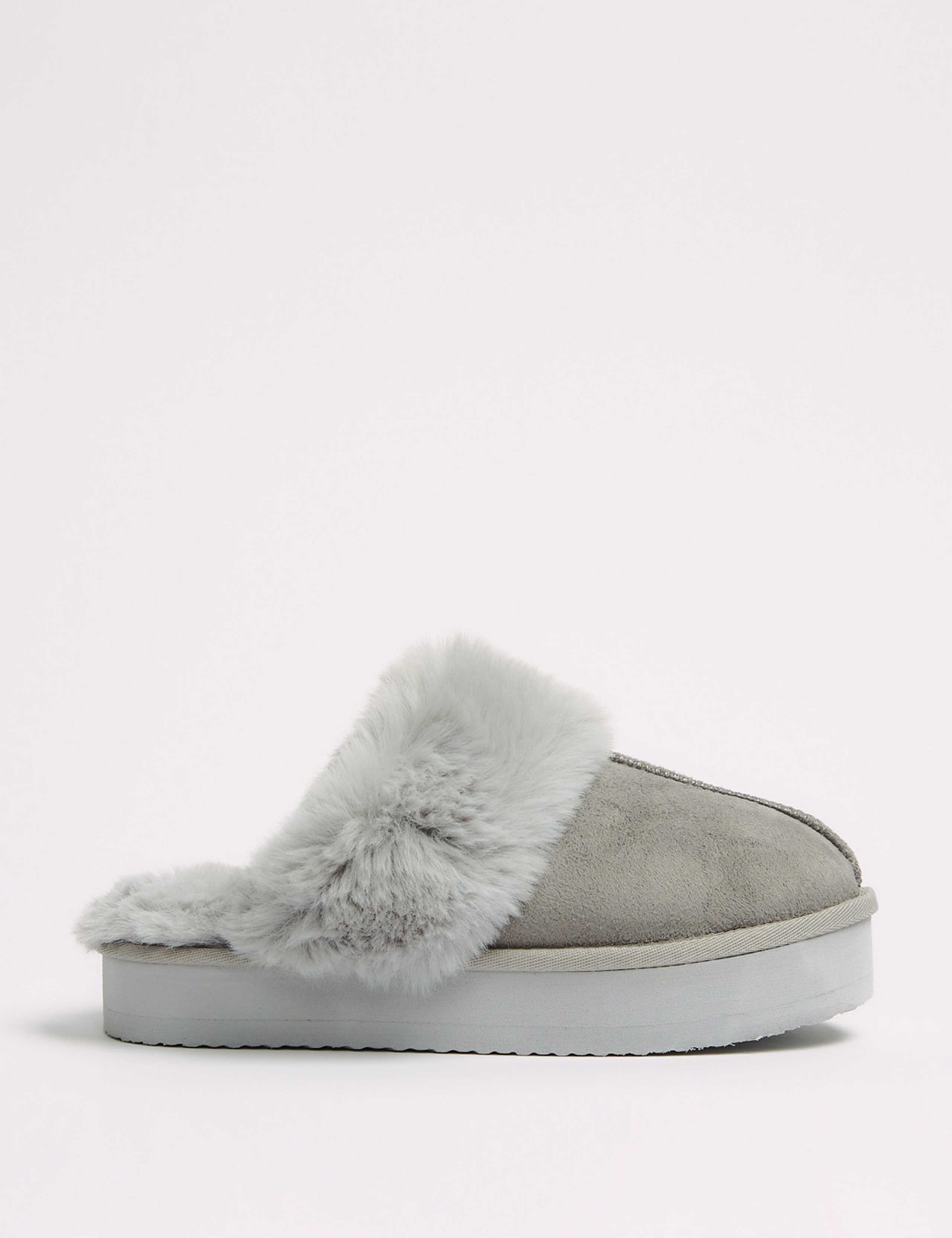 Faux Fur Platform Mule Slippers 2 of 5