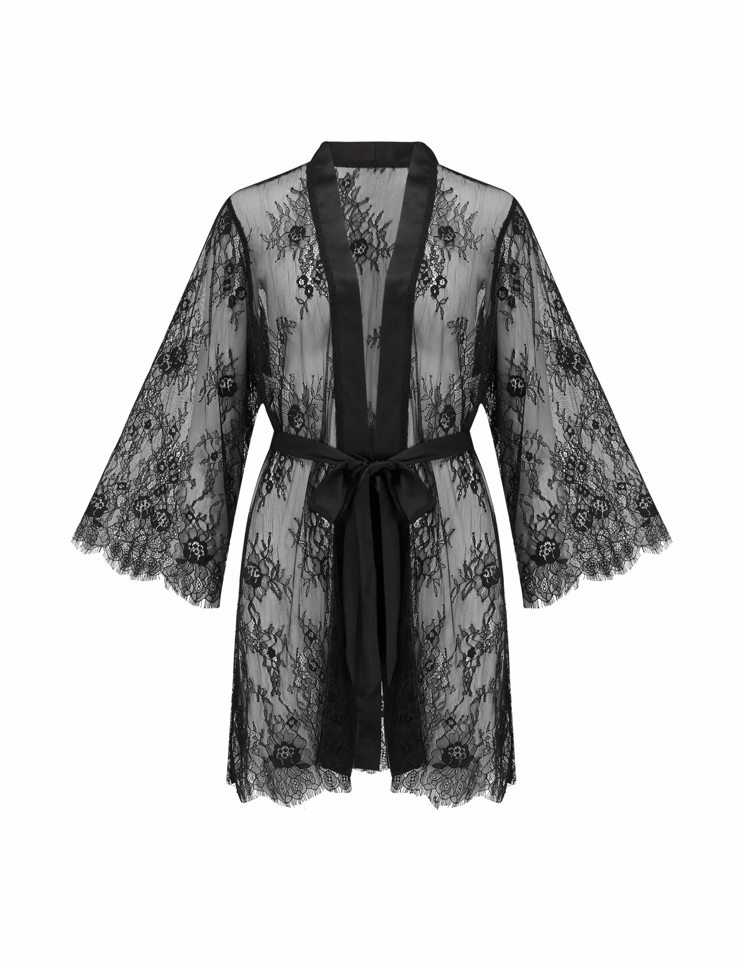 For Your Eyes Only Floral Lace Short Robe 2 of 5