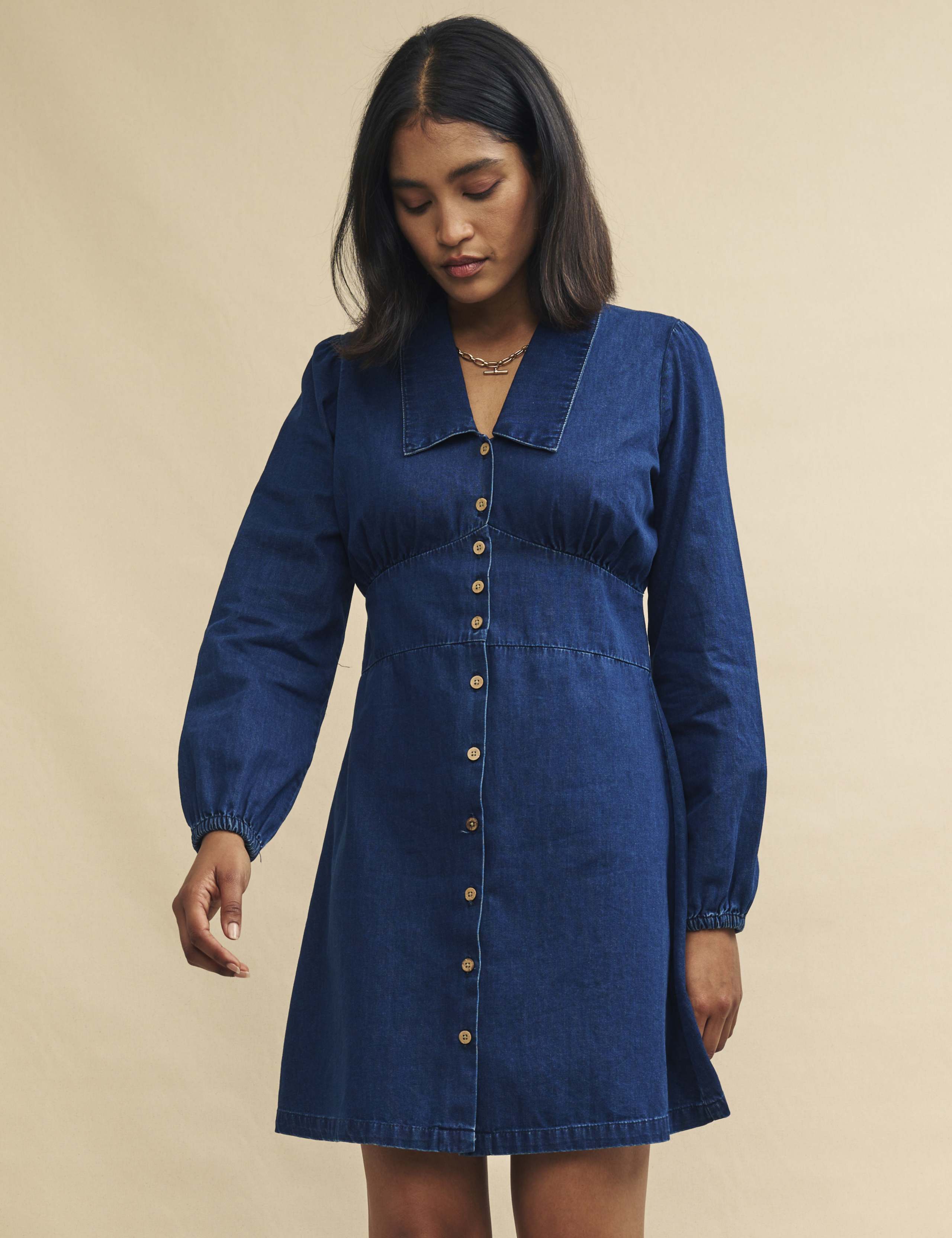 Denim Midi Tea Dress 5 of 5
