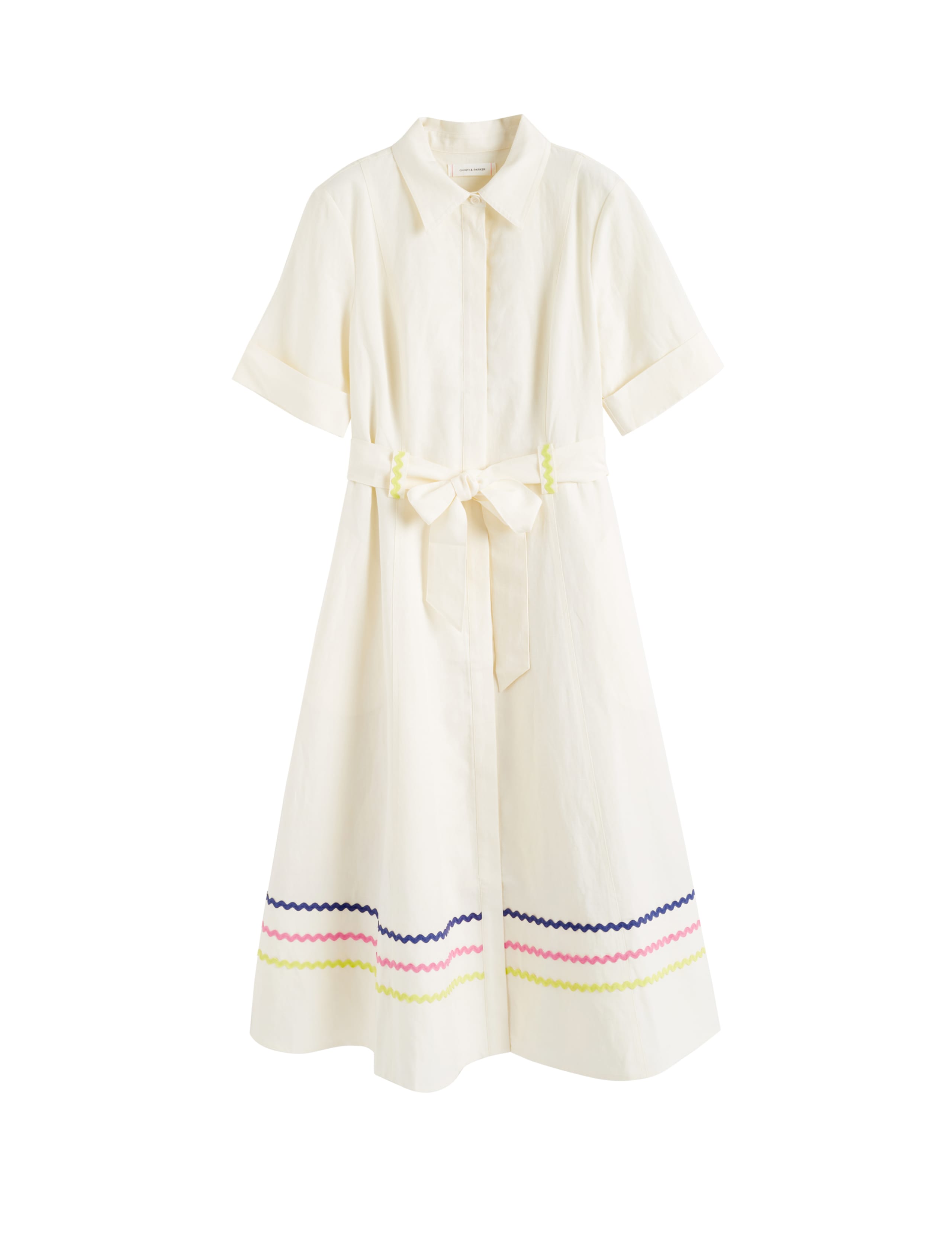 Linen Blend Belted Midaxi Shirt Dress 2 of 3