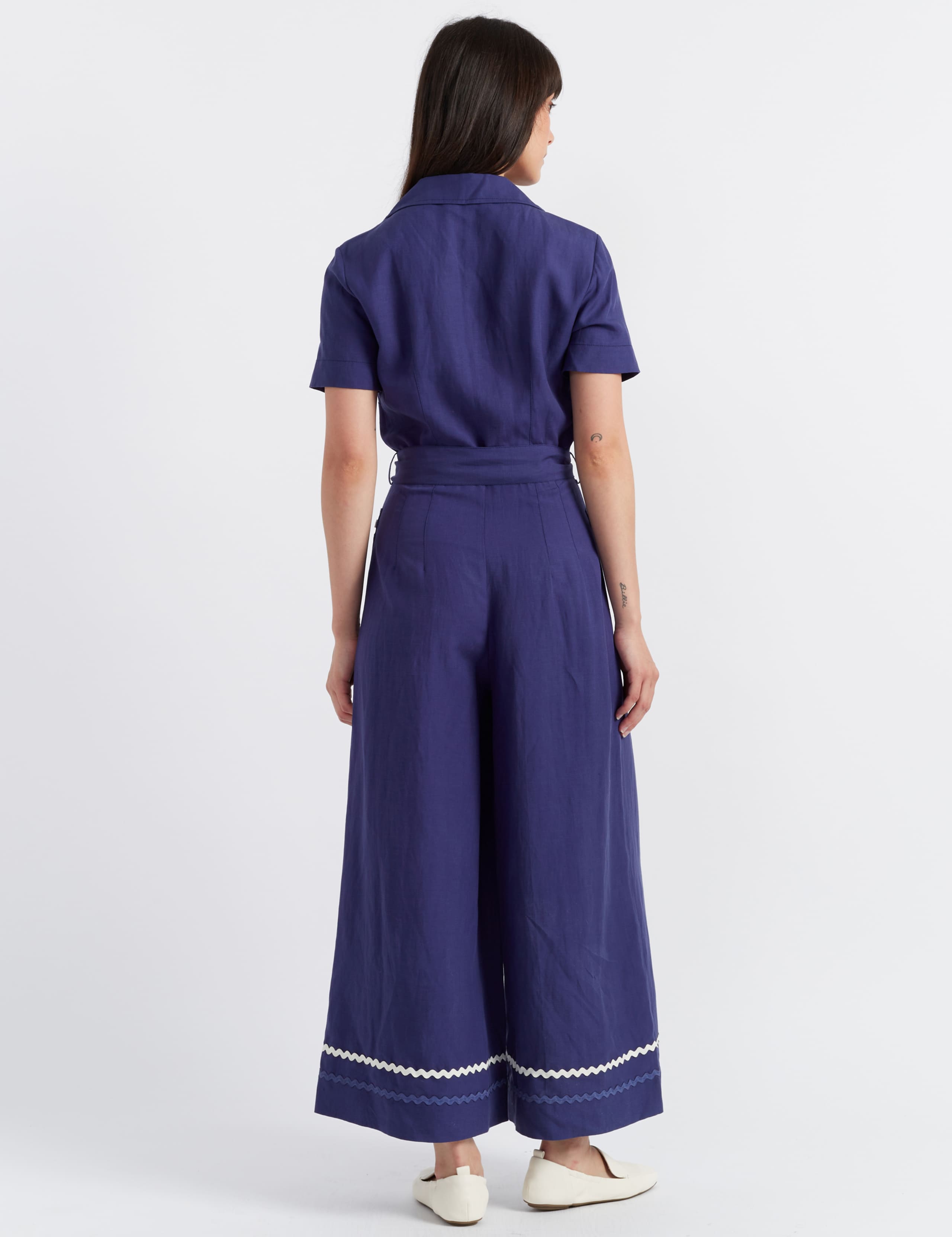 Ric Rac Belted Short Sleeve Waisted Jumpsuit 2 of 2