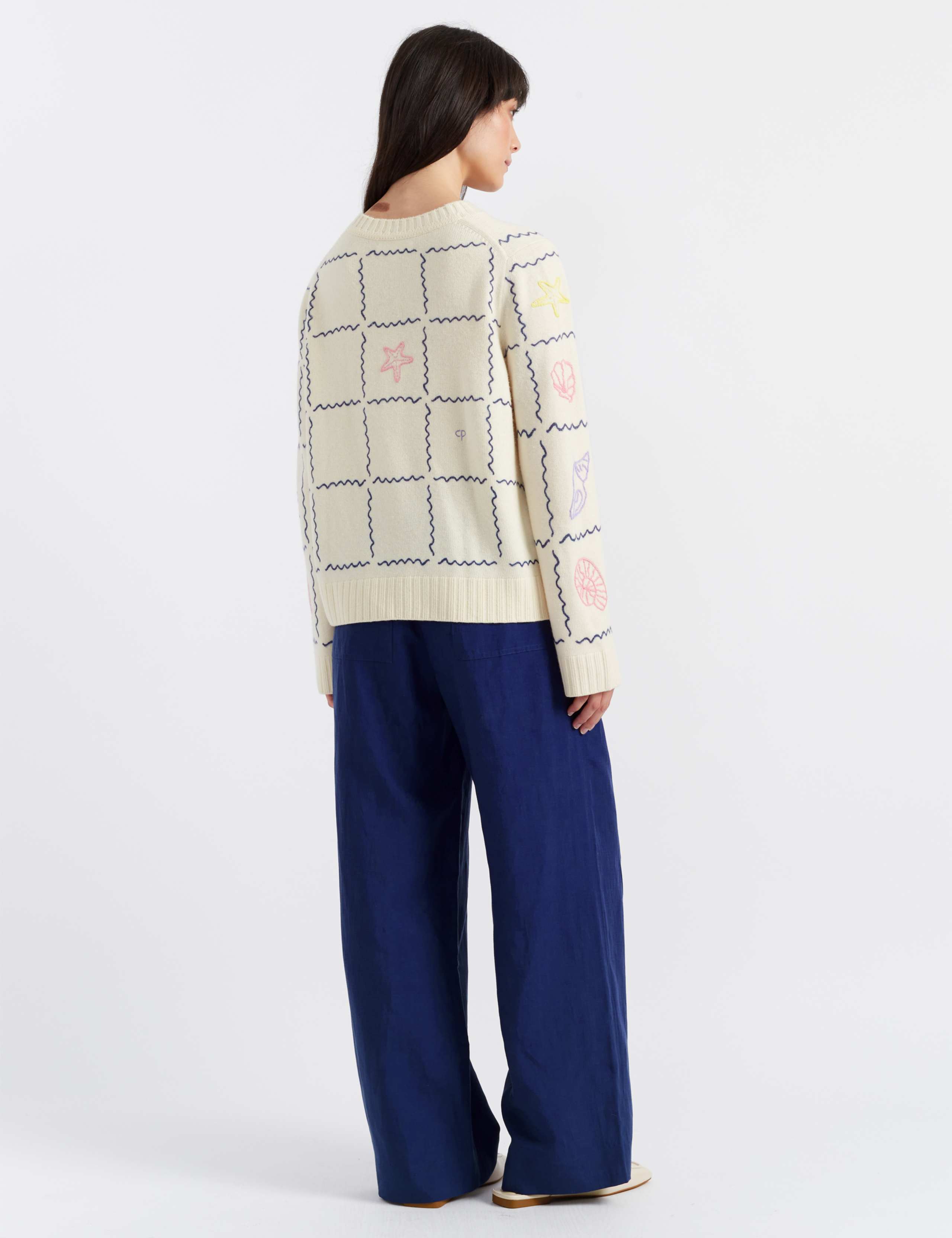 Cashmere Rich Embroidered Crew Neck Jumper 3 of 3
