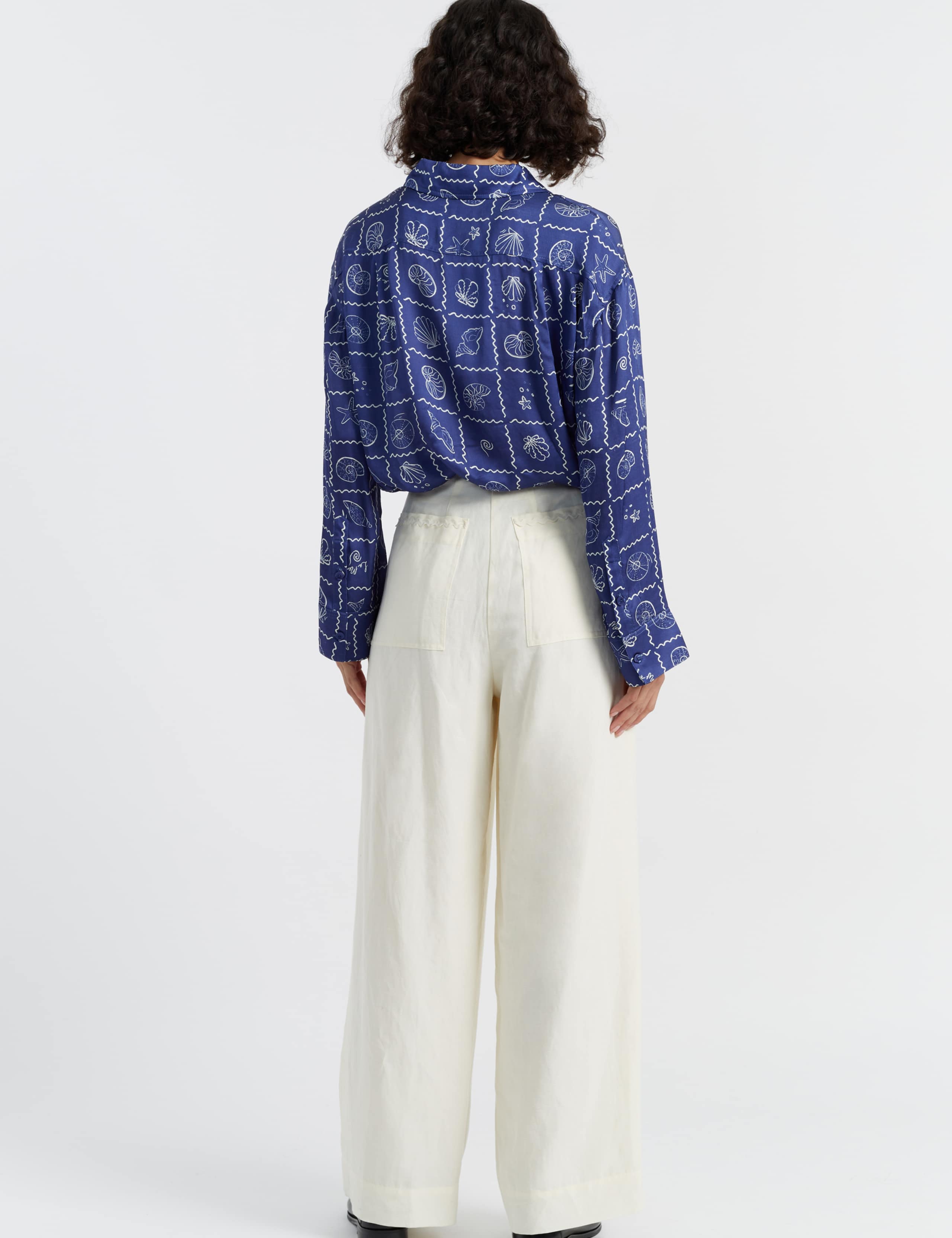 Linen Blend Pleat Front Wide Leg Trousers 3 of 4