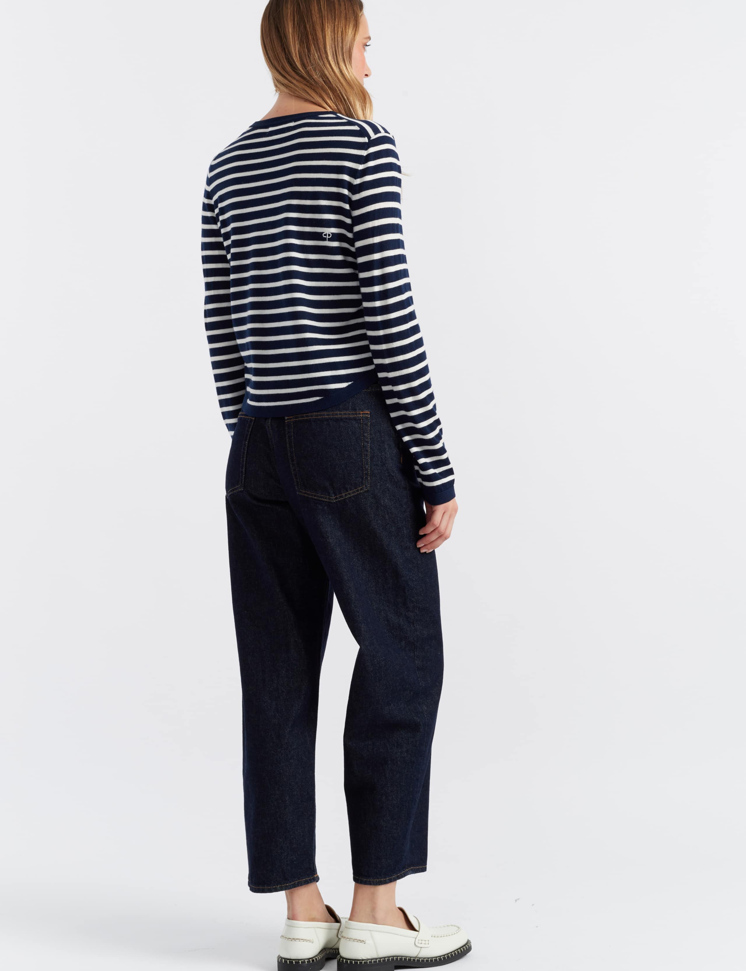 Pure Merino Wool Striped Heart Knitted Top 3 of 3