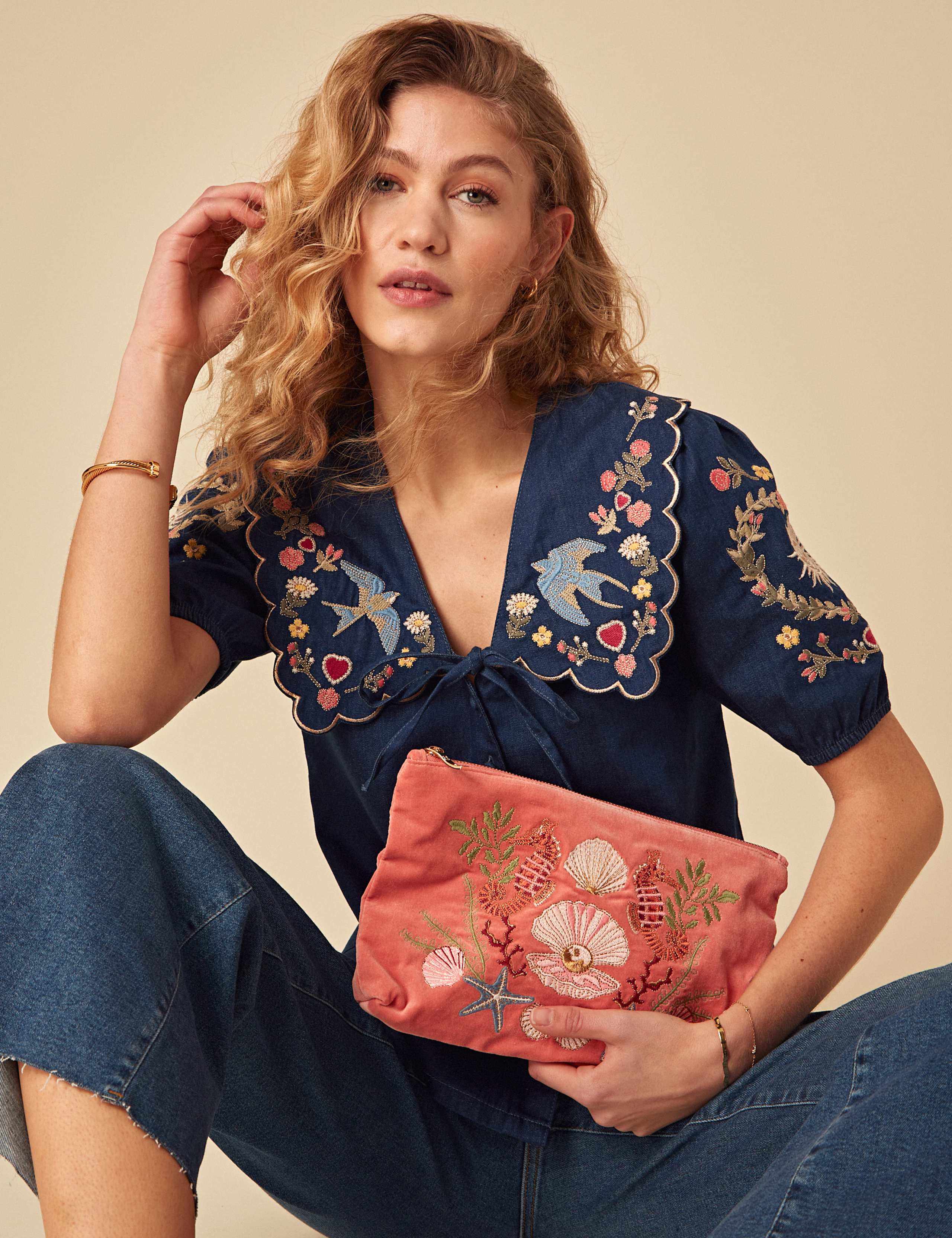 Pure Cotton Collared Relaxed Puff Sleeve Blouse 4 of 4