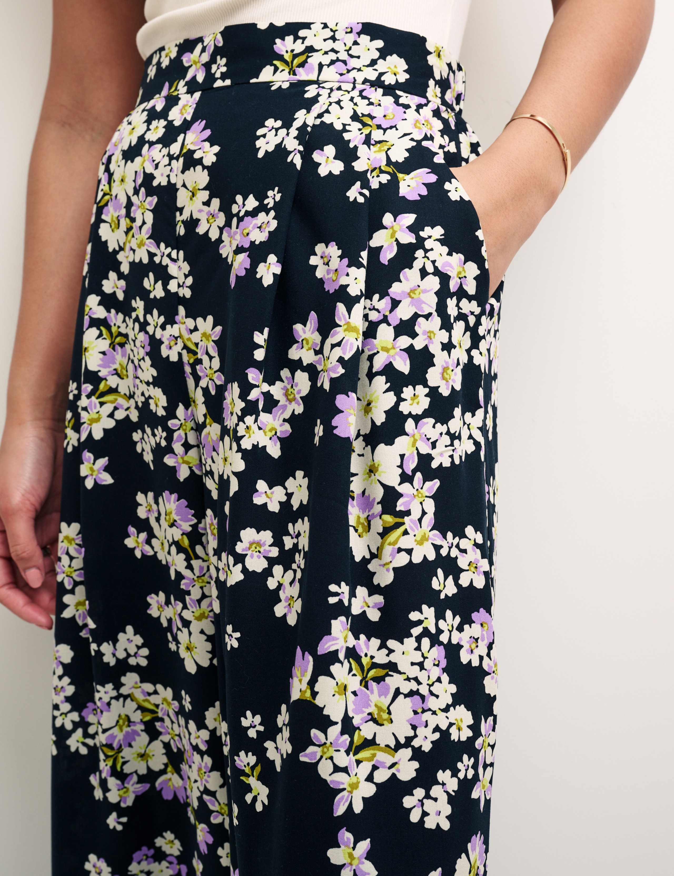 Floral Pleat Front Wide Leg Culottes 2 of 5