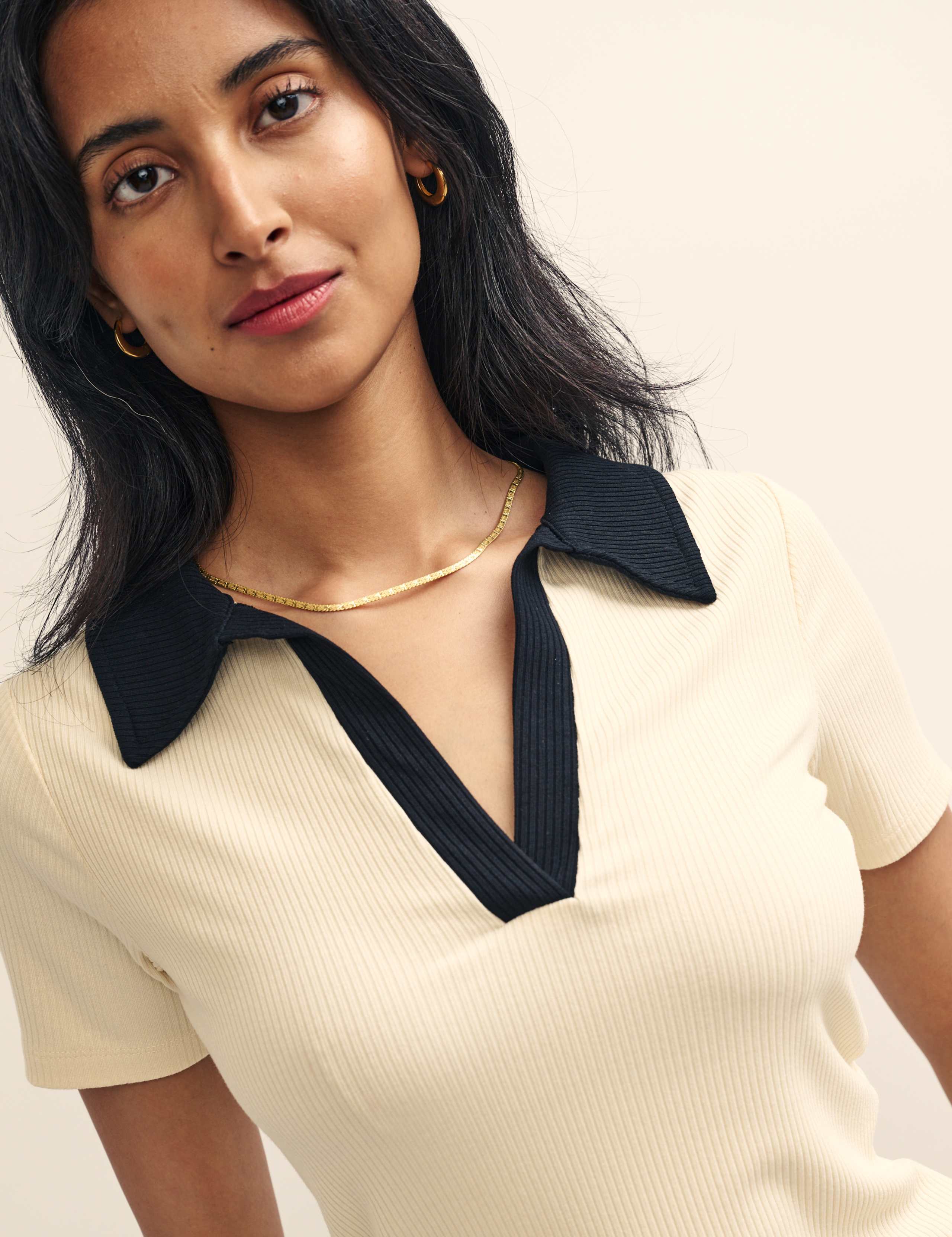 Ribbed Collared Fitted Top 4 of 4