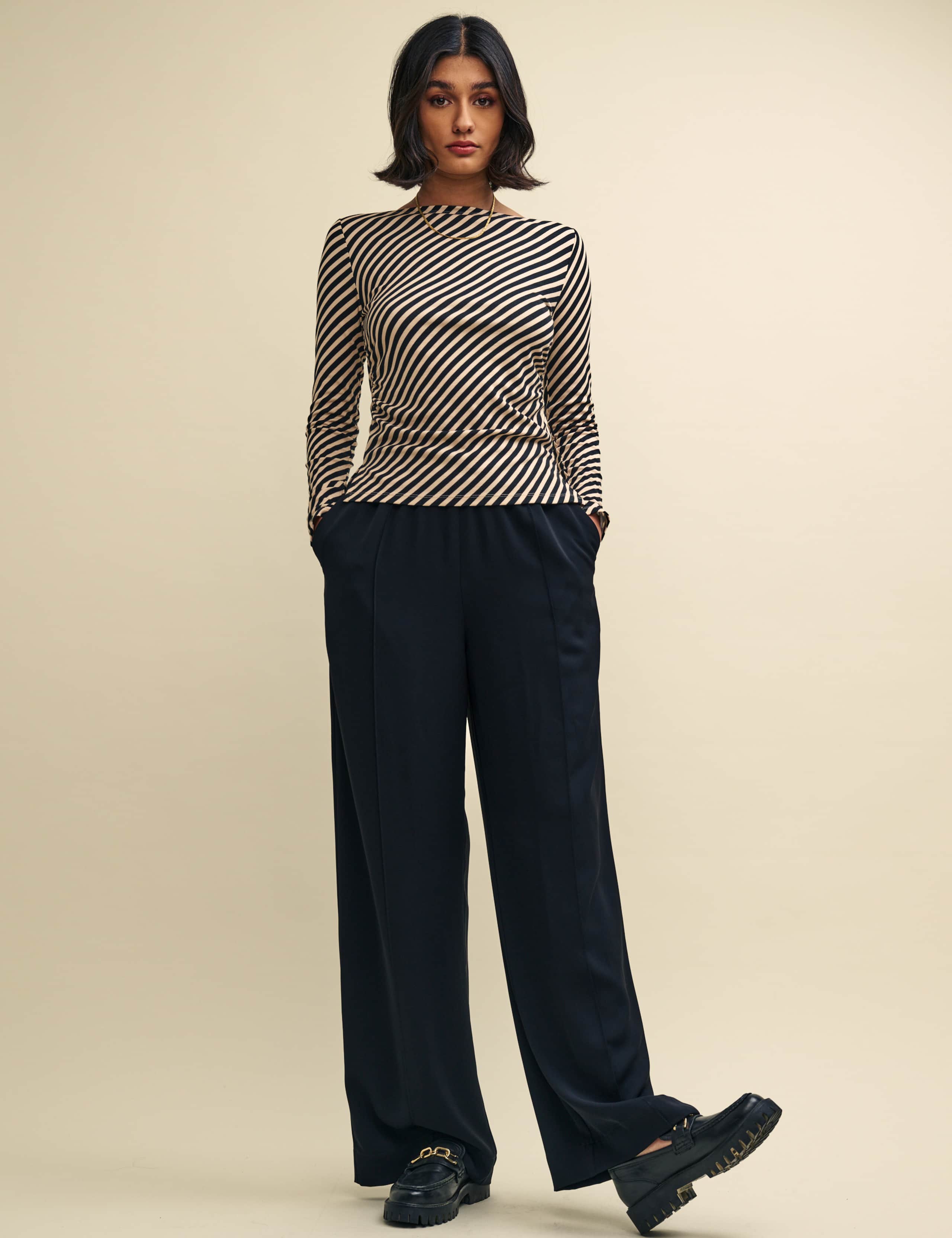 Striped Slash Neck Top 1 of 5