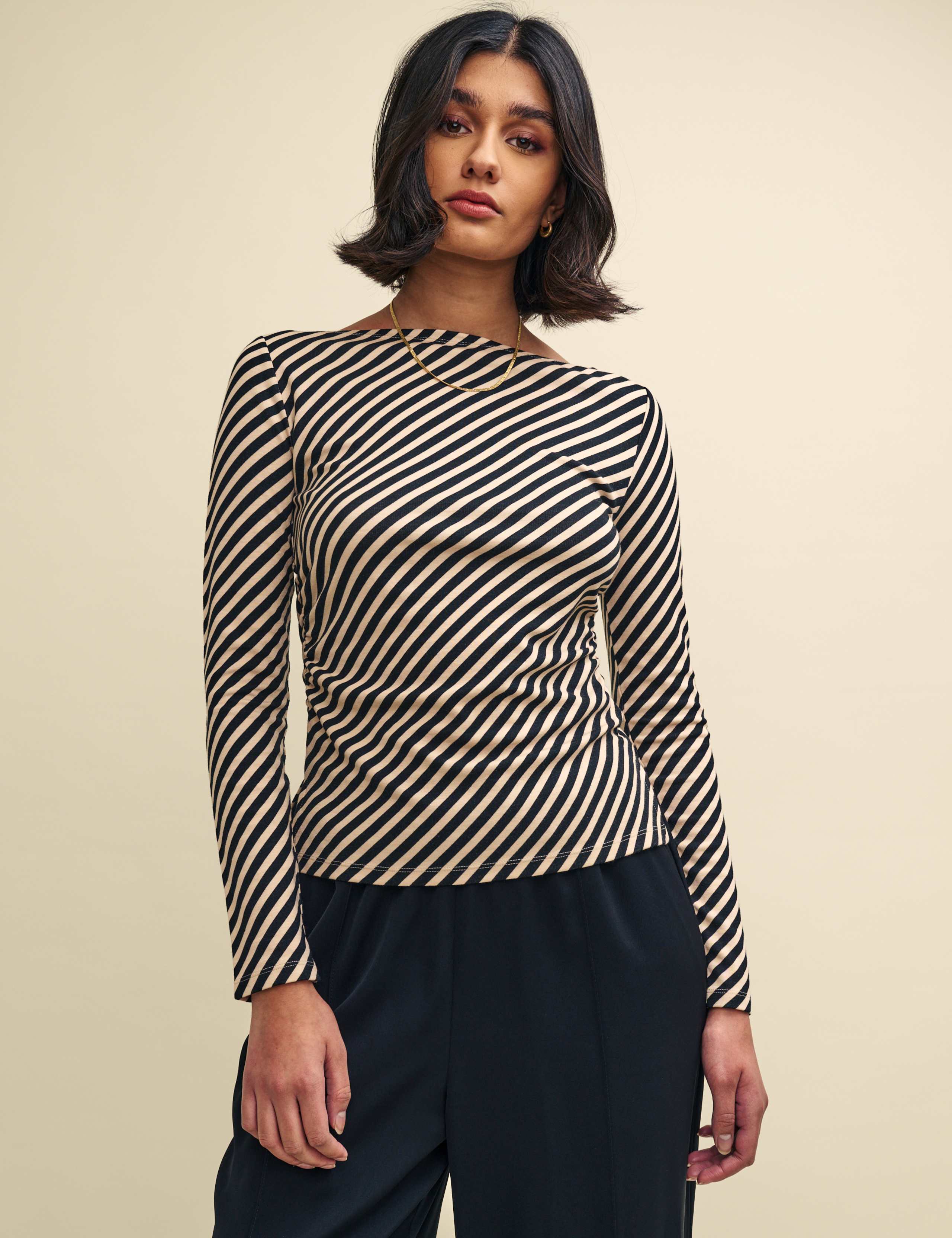 Striped Slash Neck Top 2 of 5