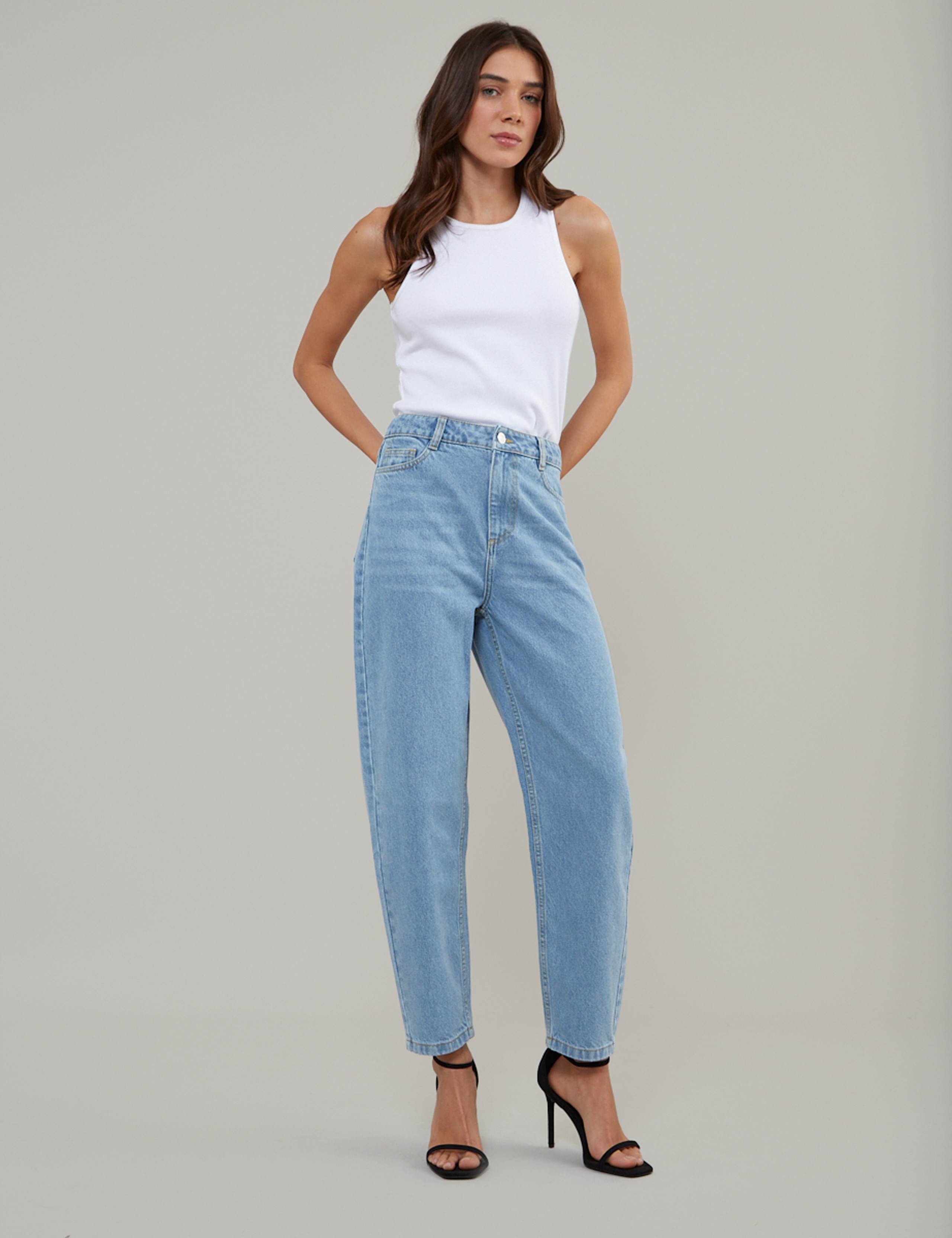 Pure Cotton Denim Barrel Jeans 2 of 5