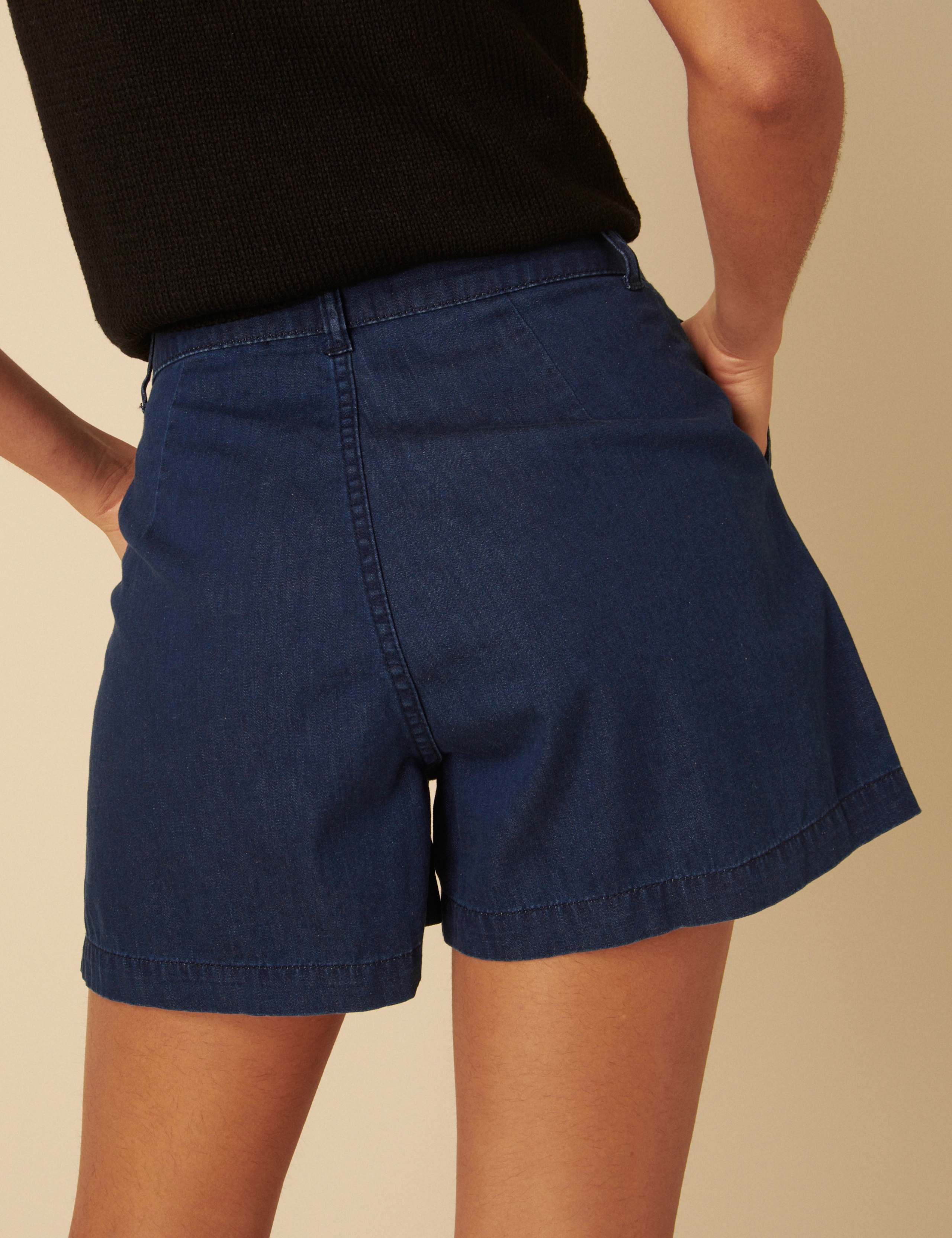 Denim High Waisted Shorts 3 of 4