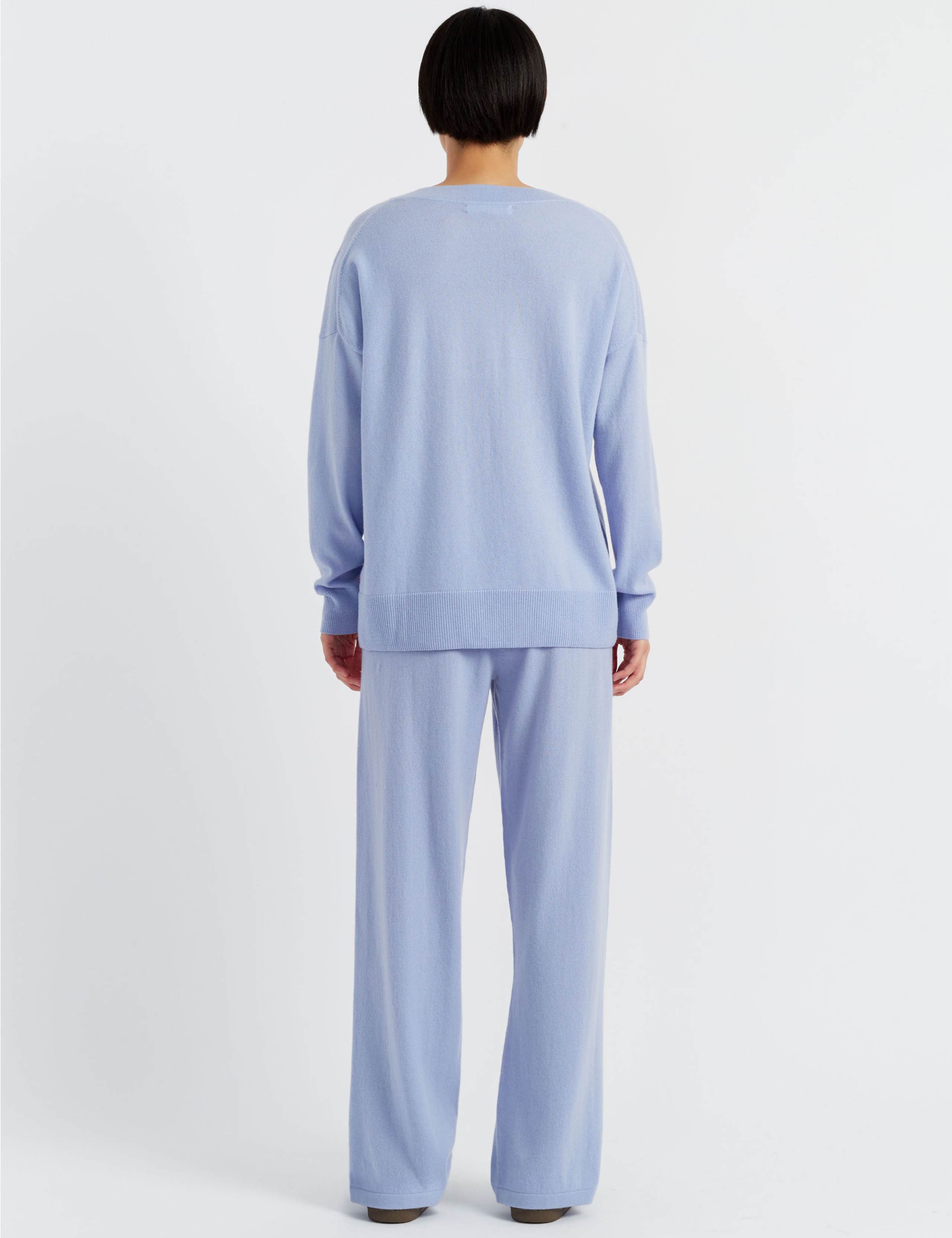 Wool Rich Wide Leg Relaxed Joggers with Cashmere 3 of 3