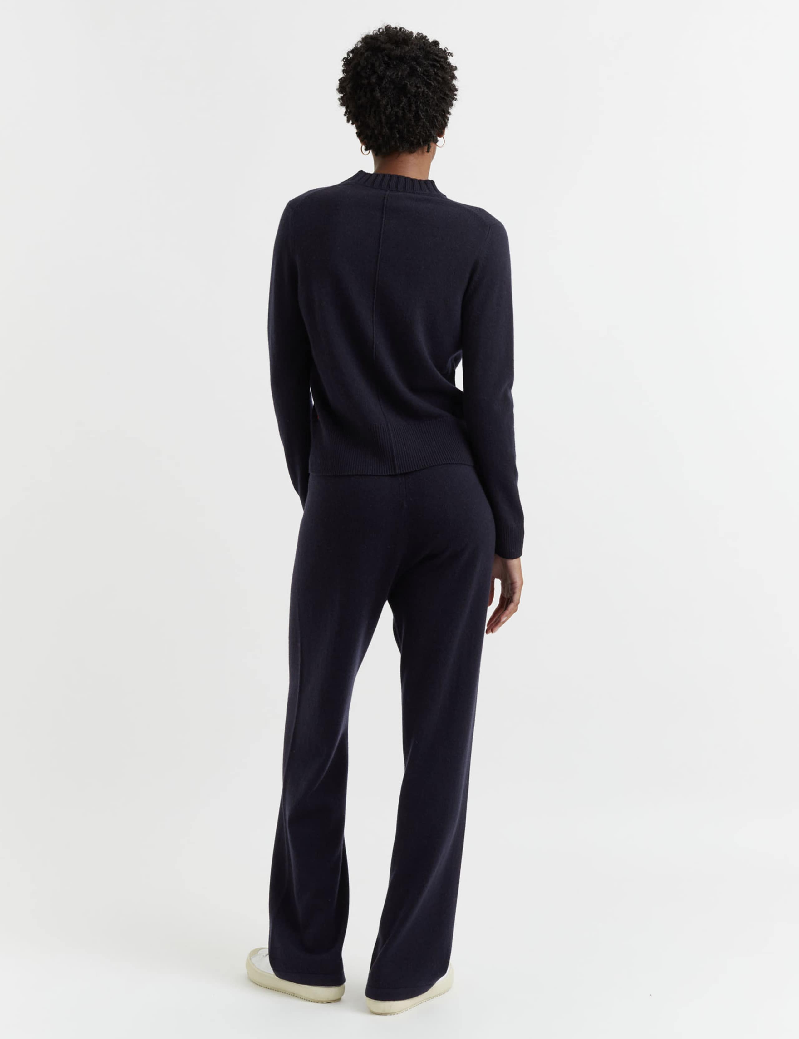 Wool Rich Wide Leg Relaxed Joggers with Cashmere 4 of 4