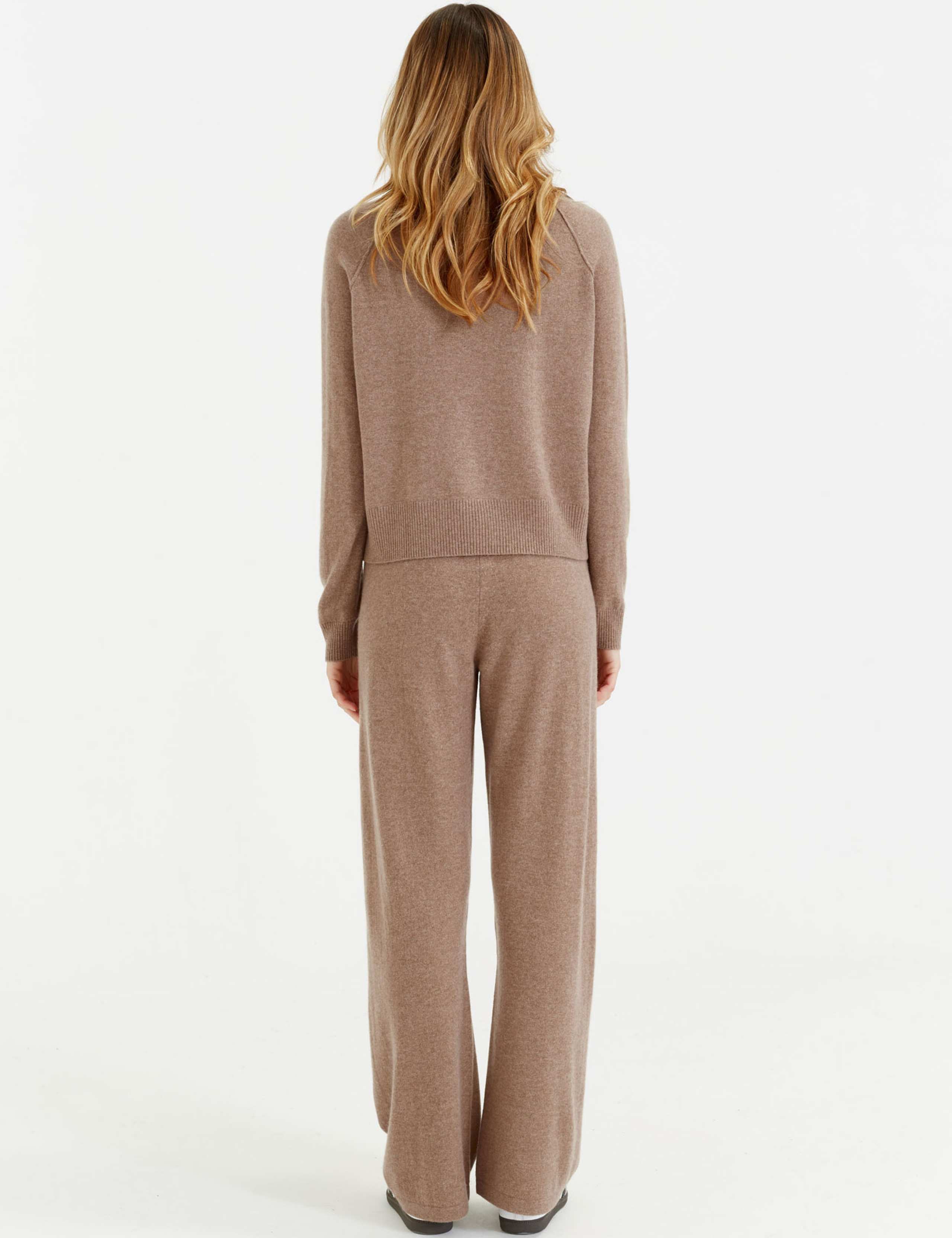 Wool Rich Wide Leg Relaxed Joggers with Cashmere 2 of 2