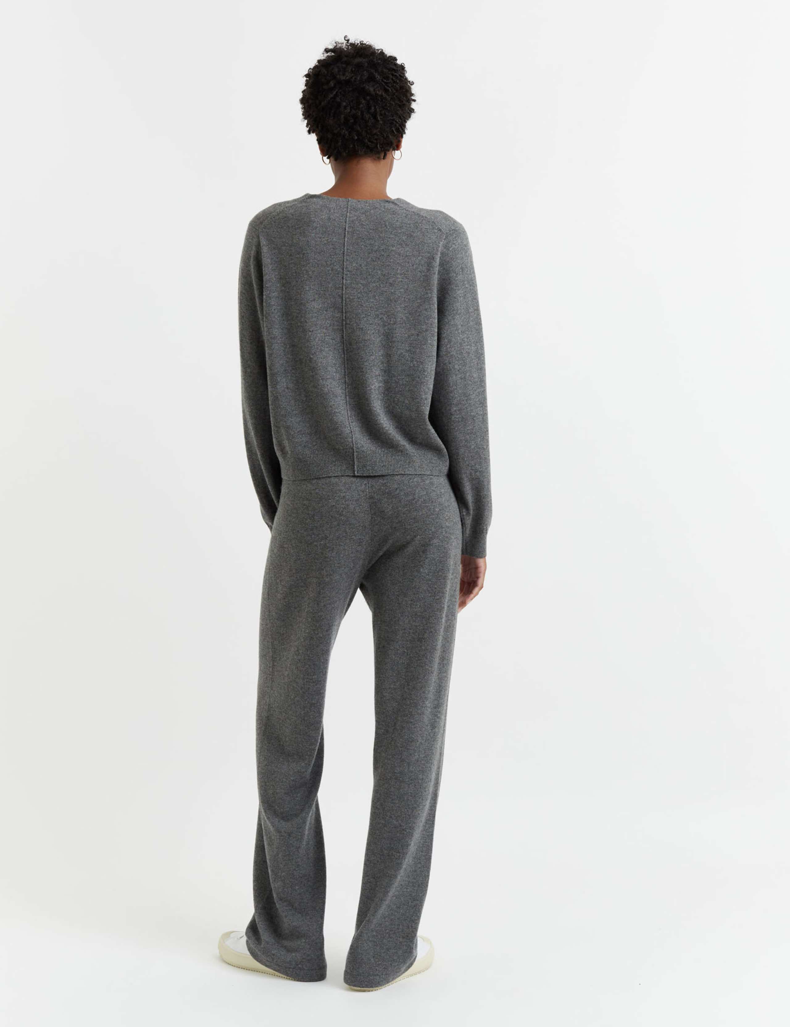 Wool Rich Wide Leg Relaxed Joggers with Cashmere 3 of 3