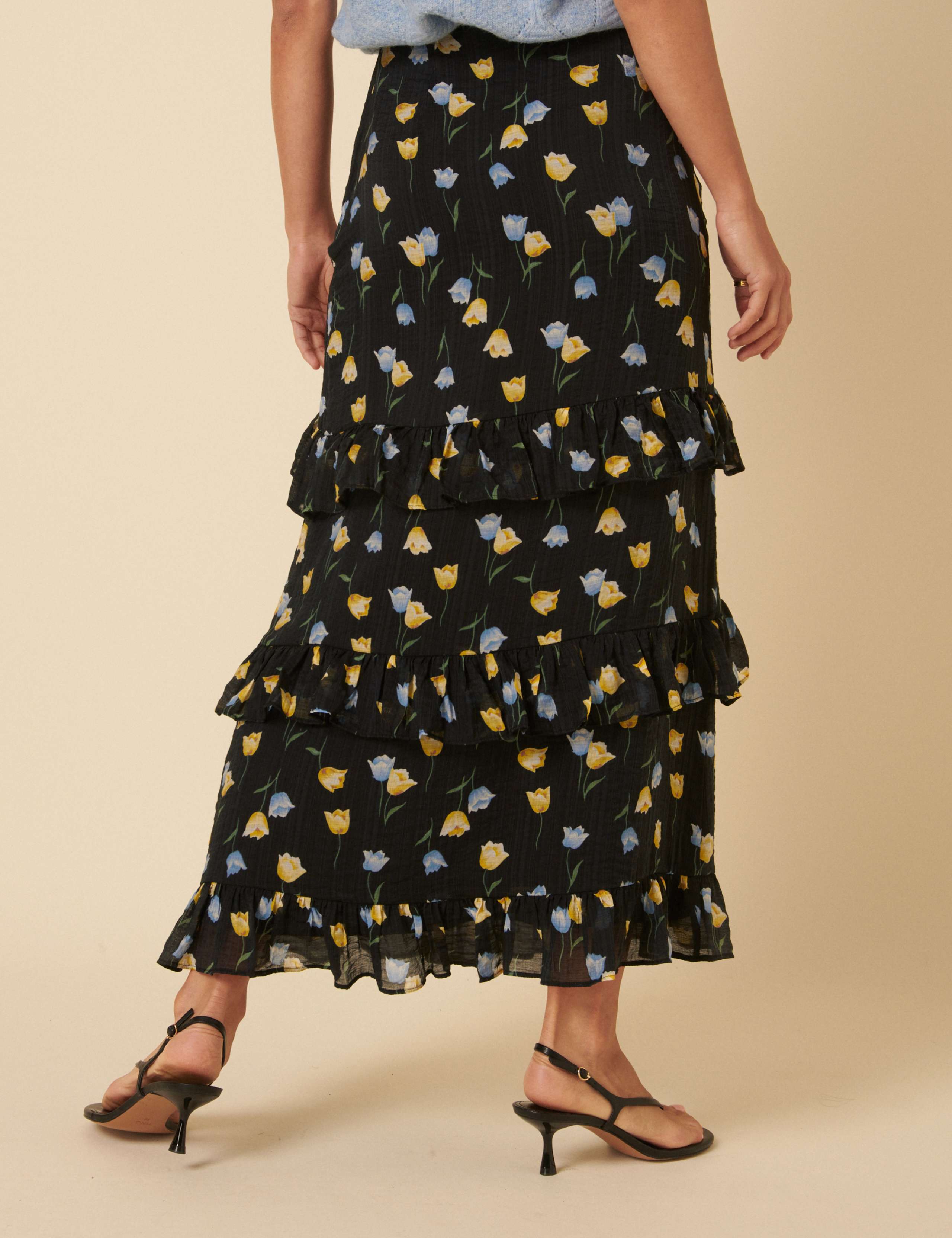 Floral Ruffle Maxi Tiered Skirt 3 of 5