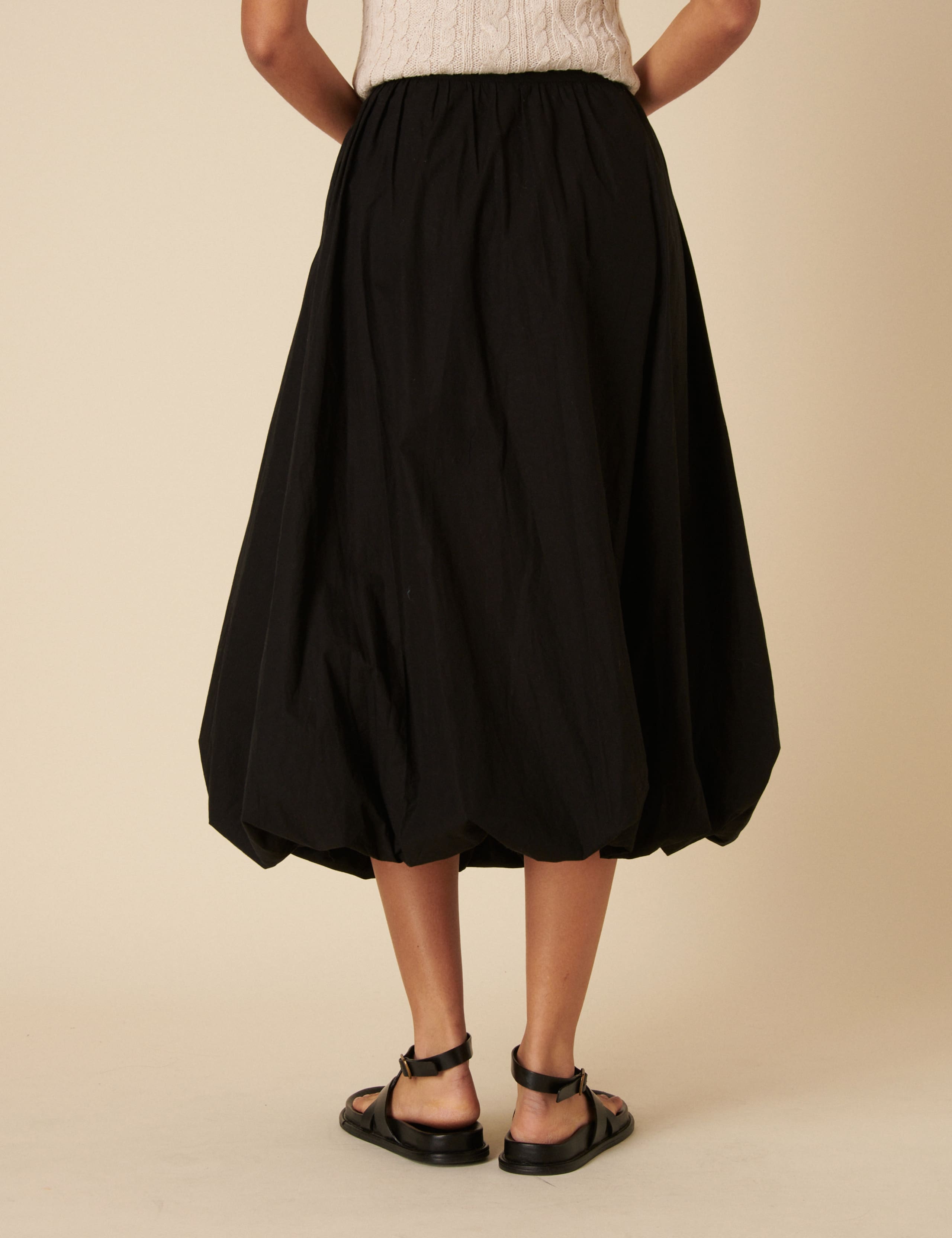 Pure Cotton Bubble Hem Midi Circle Skirt 3 of 5