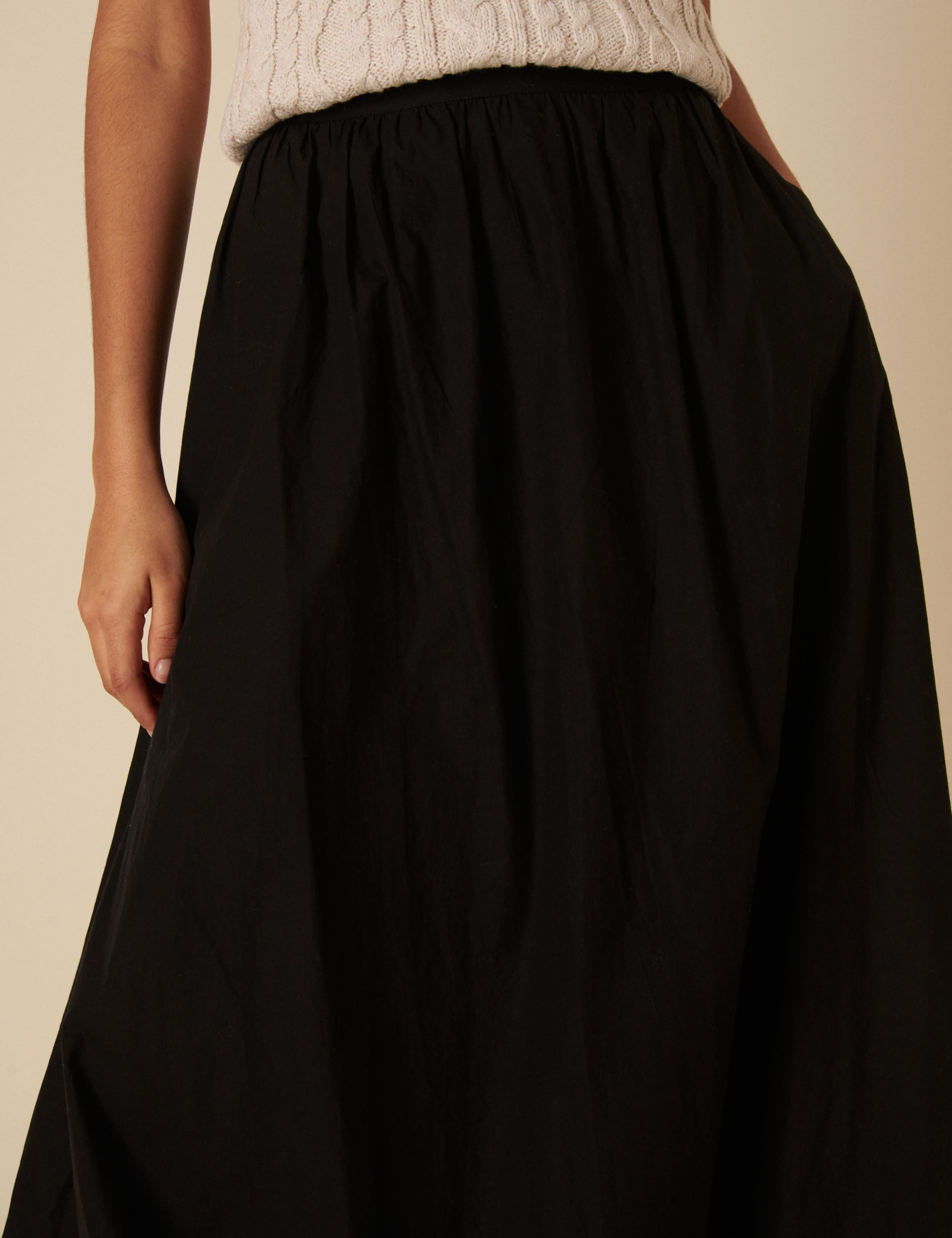Pure Cotton Bubble Hem Midi Circle Skirt 4 of 5