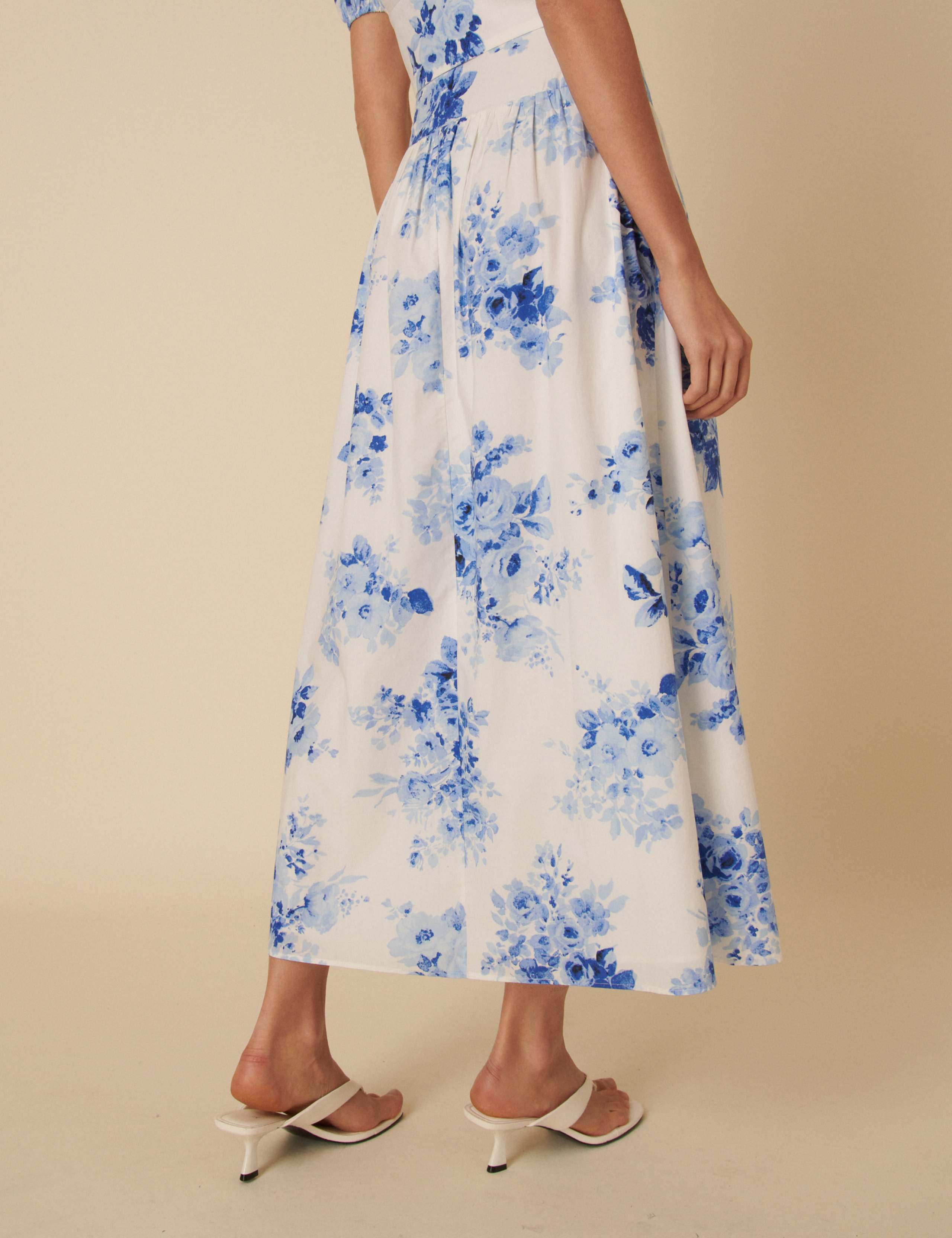 Pure Cotton Floral Midaxi A-Line Skirt 3 of 5