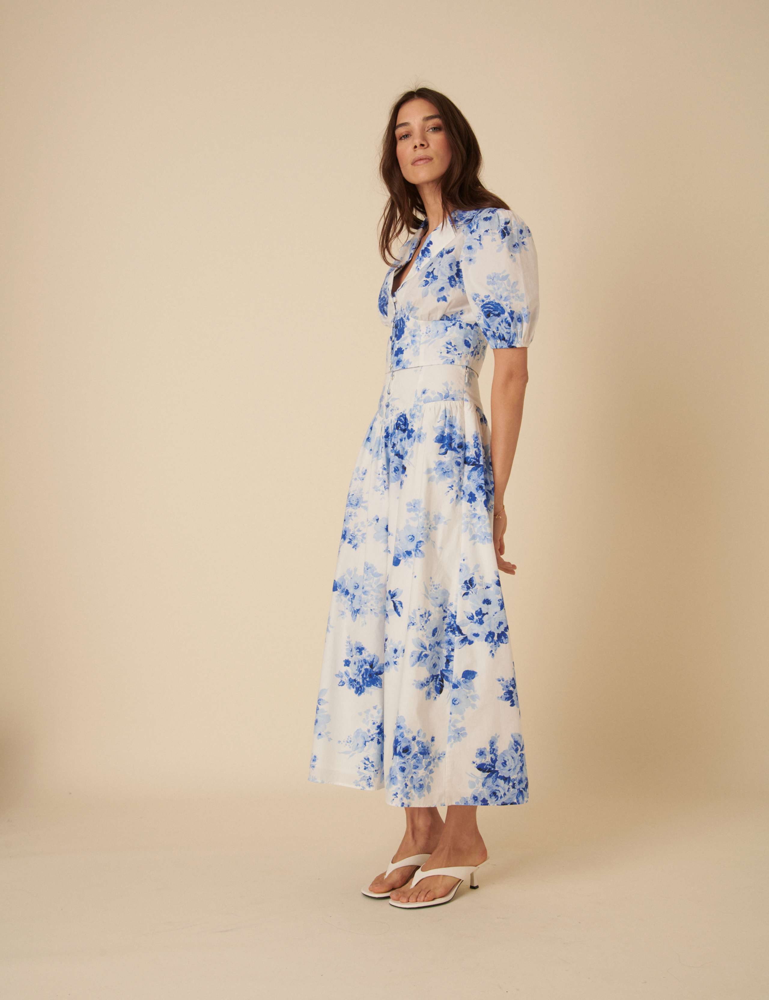 Pure Cotton Floral Midaxi A-Line Skirt 5 of 5