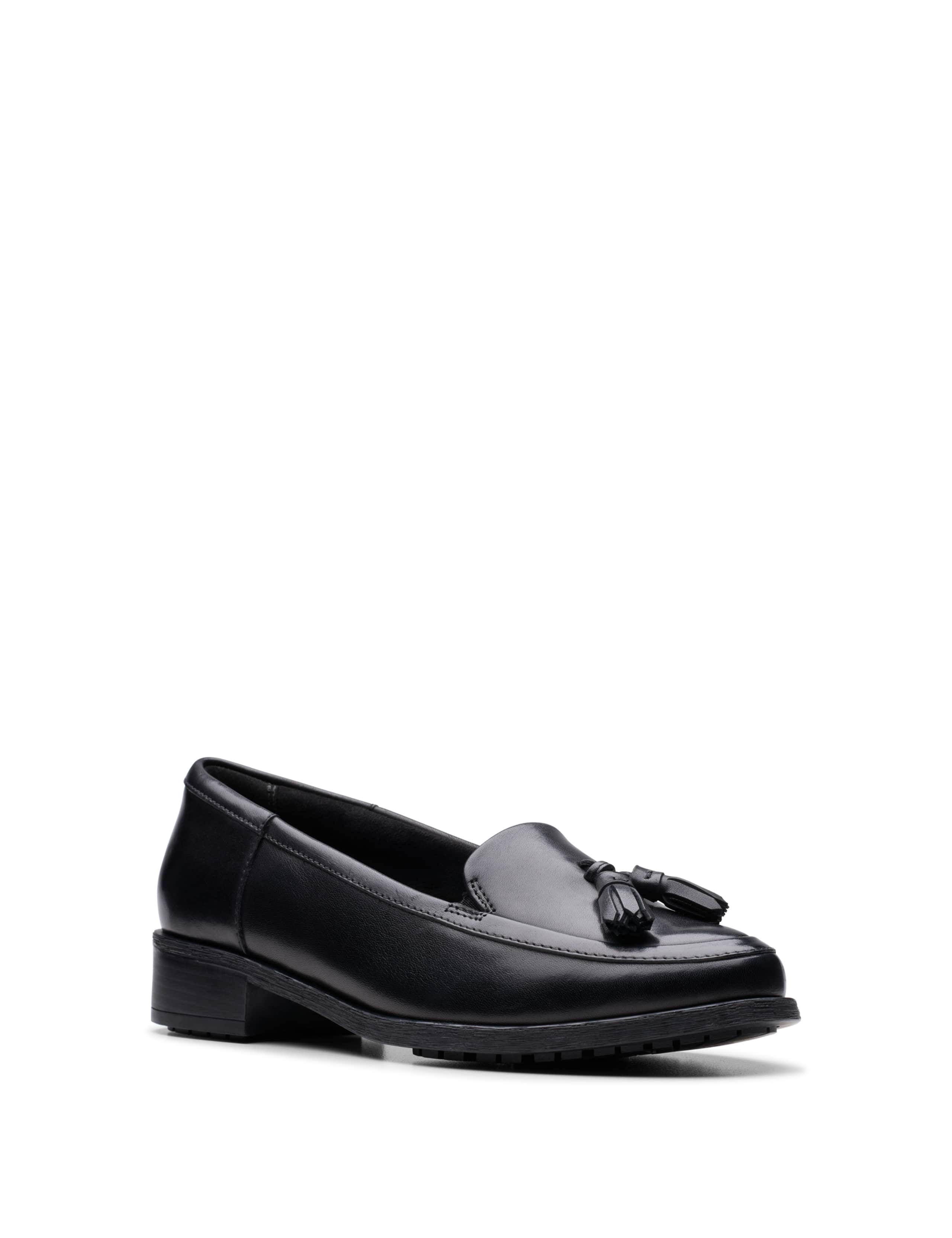 Leather Tassel Block Heel Loafers 7 of 7
