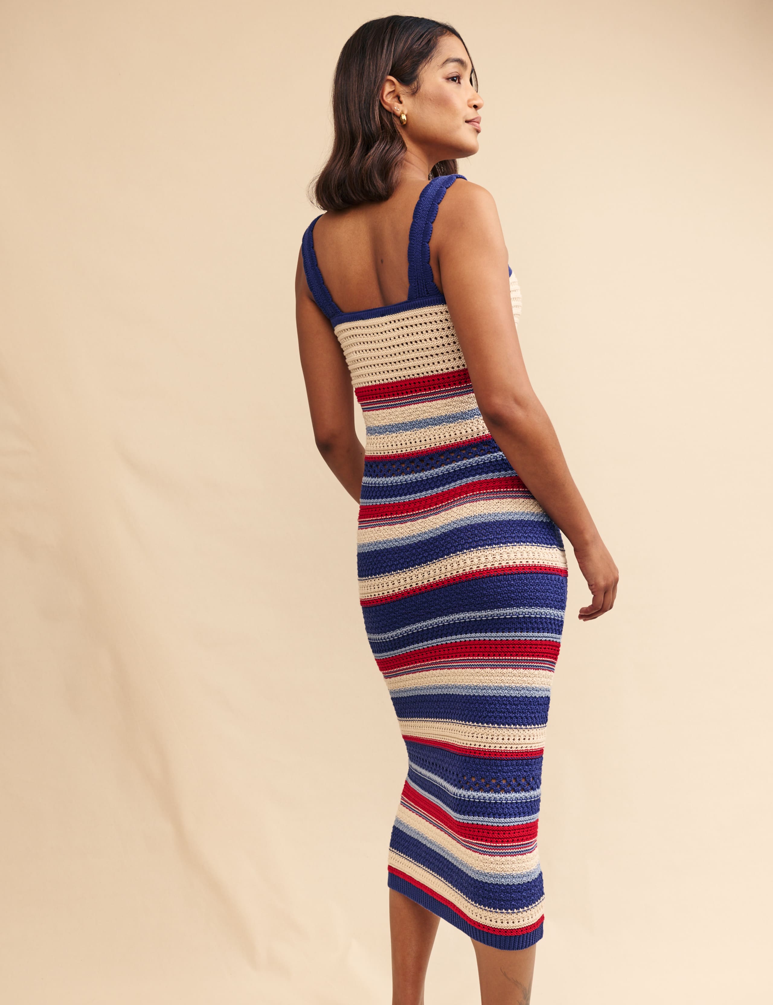 Pure Cotton Striped Knitted Bodycon Dress 3 of 7