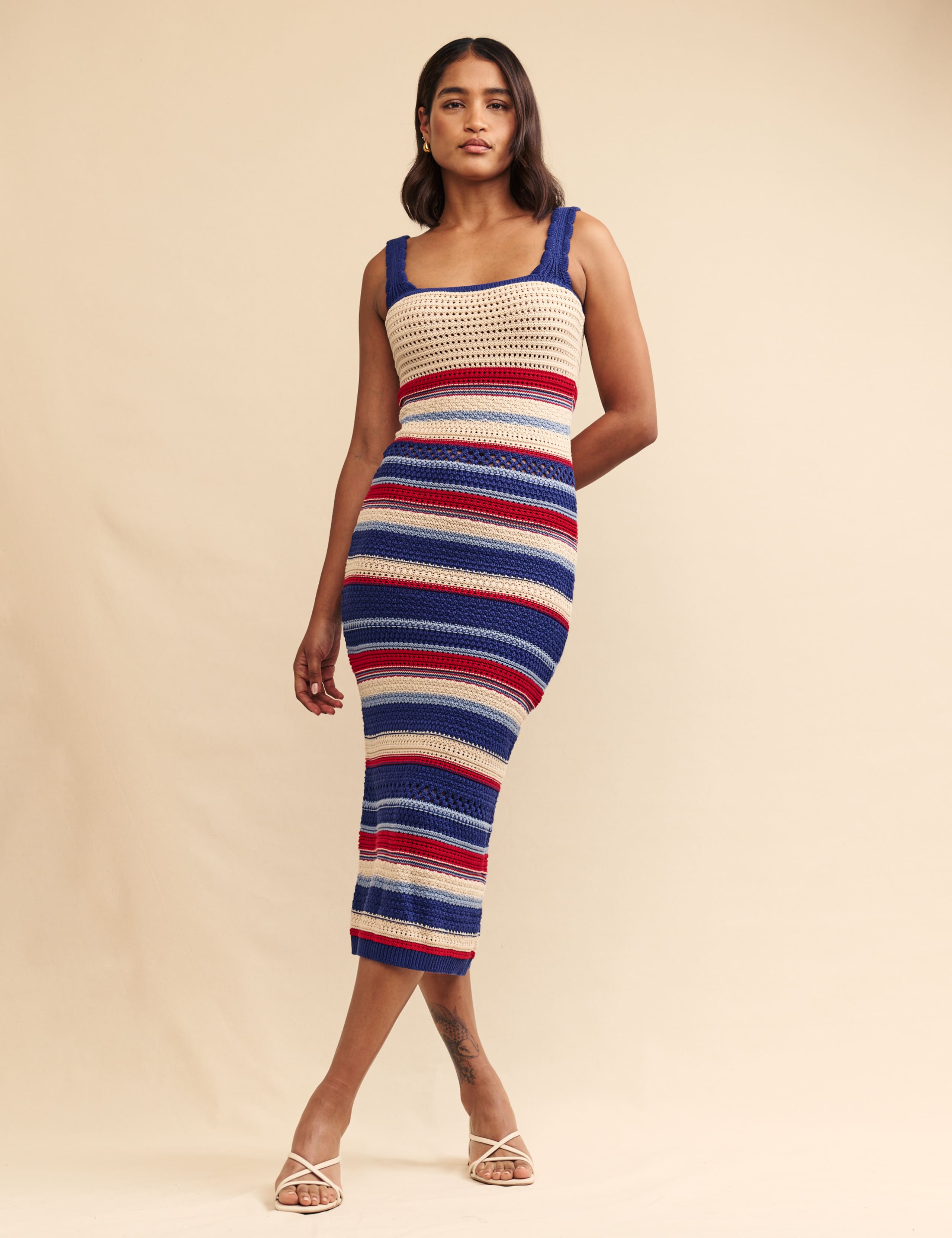 Pure Cotton Striped Knitted Bodycon Dress 5 of 7