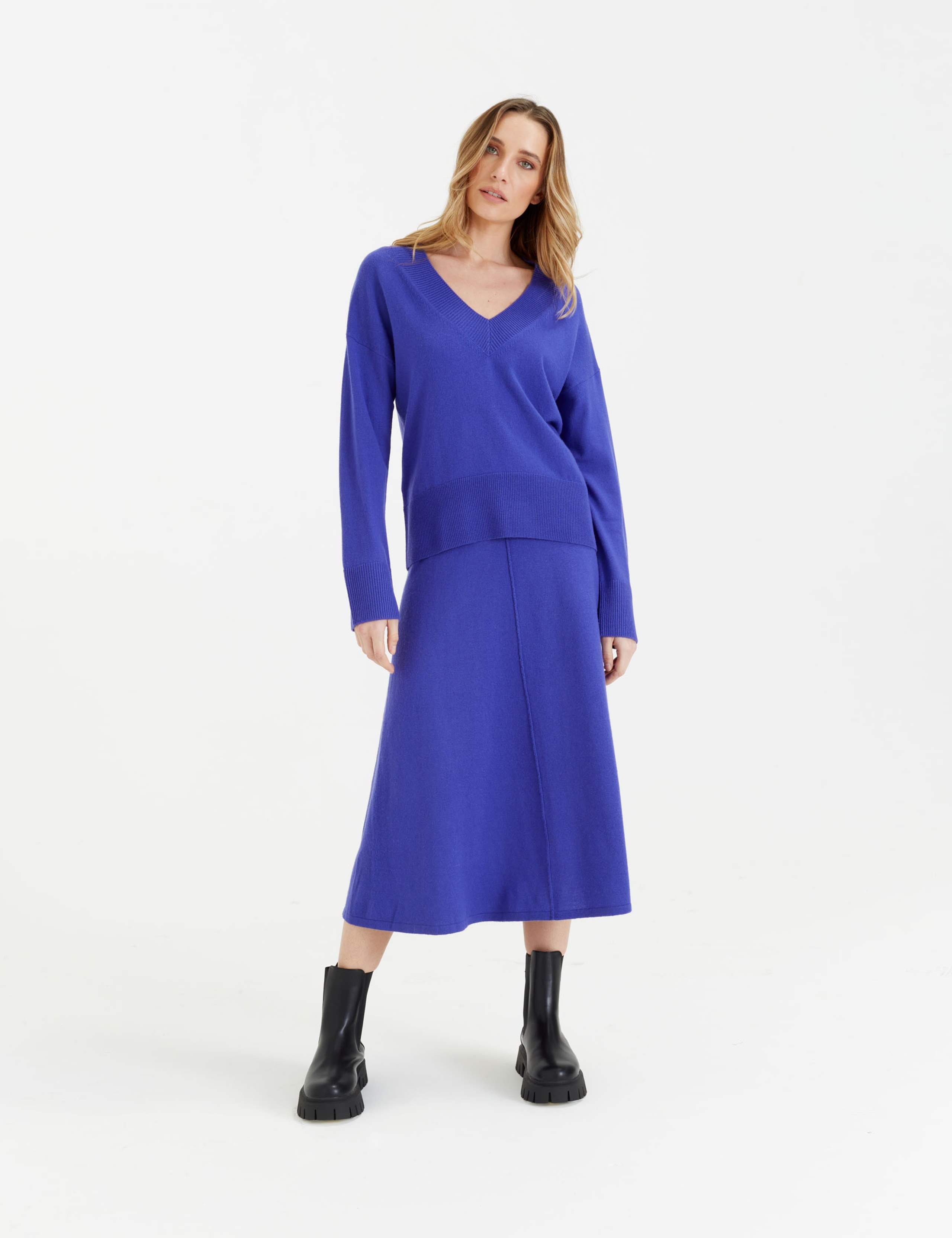 Midi A-Line Skirt with Cashmere 1 of 3