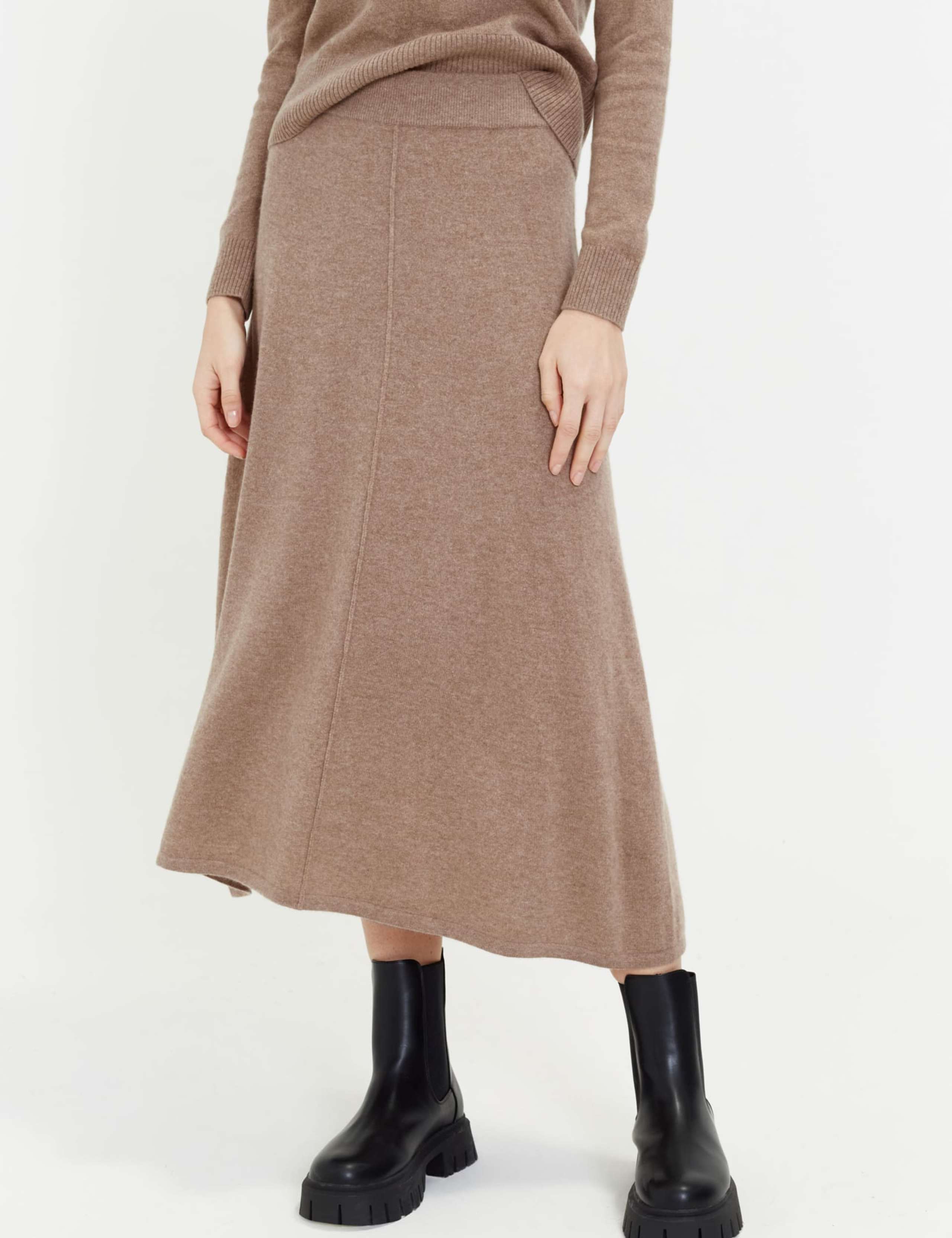 Midi A-Line Skirt with Cashmere 1 of 3